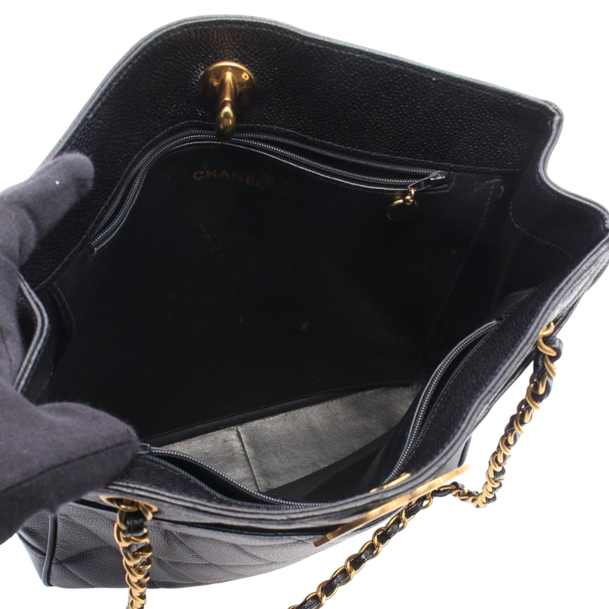 Chanel Caviar CC Turnlock Timeless Tote