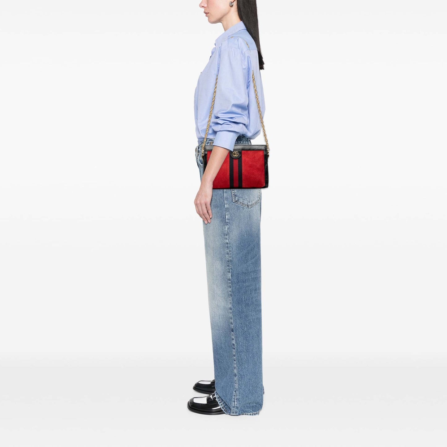 Gucci Small Suede Ophidia Chain Crossbody