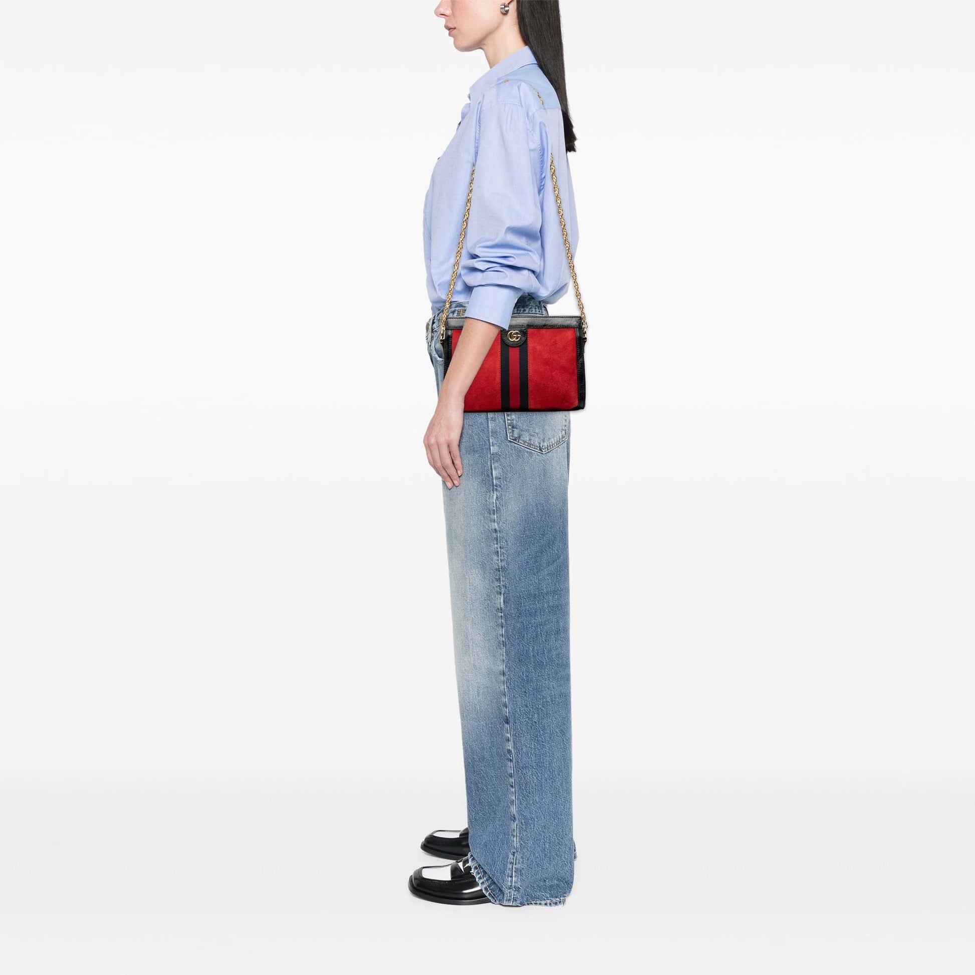 Gucci Small Suede Ophidia Chain Crossbody