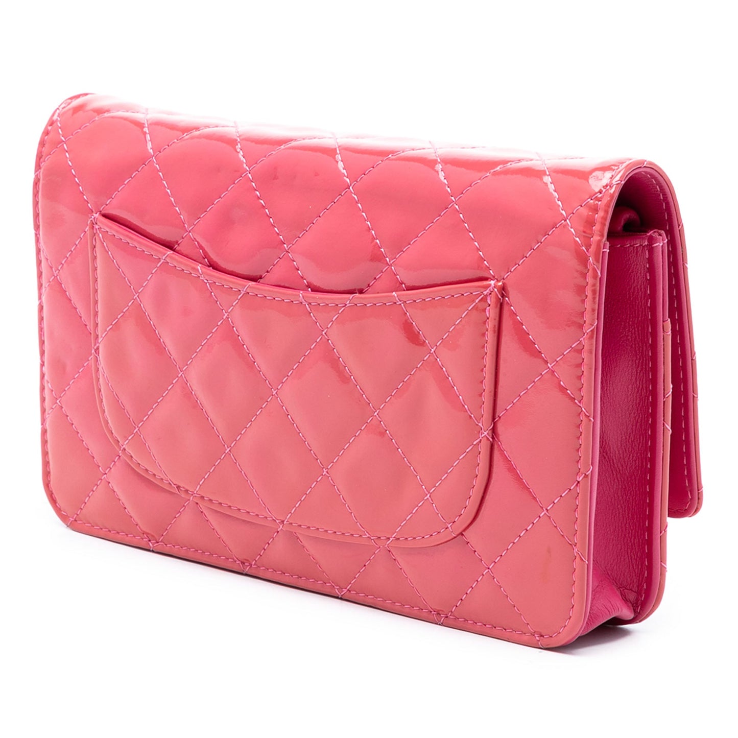 Chanel CC Quilted Patent Wallet on Chain