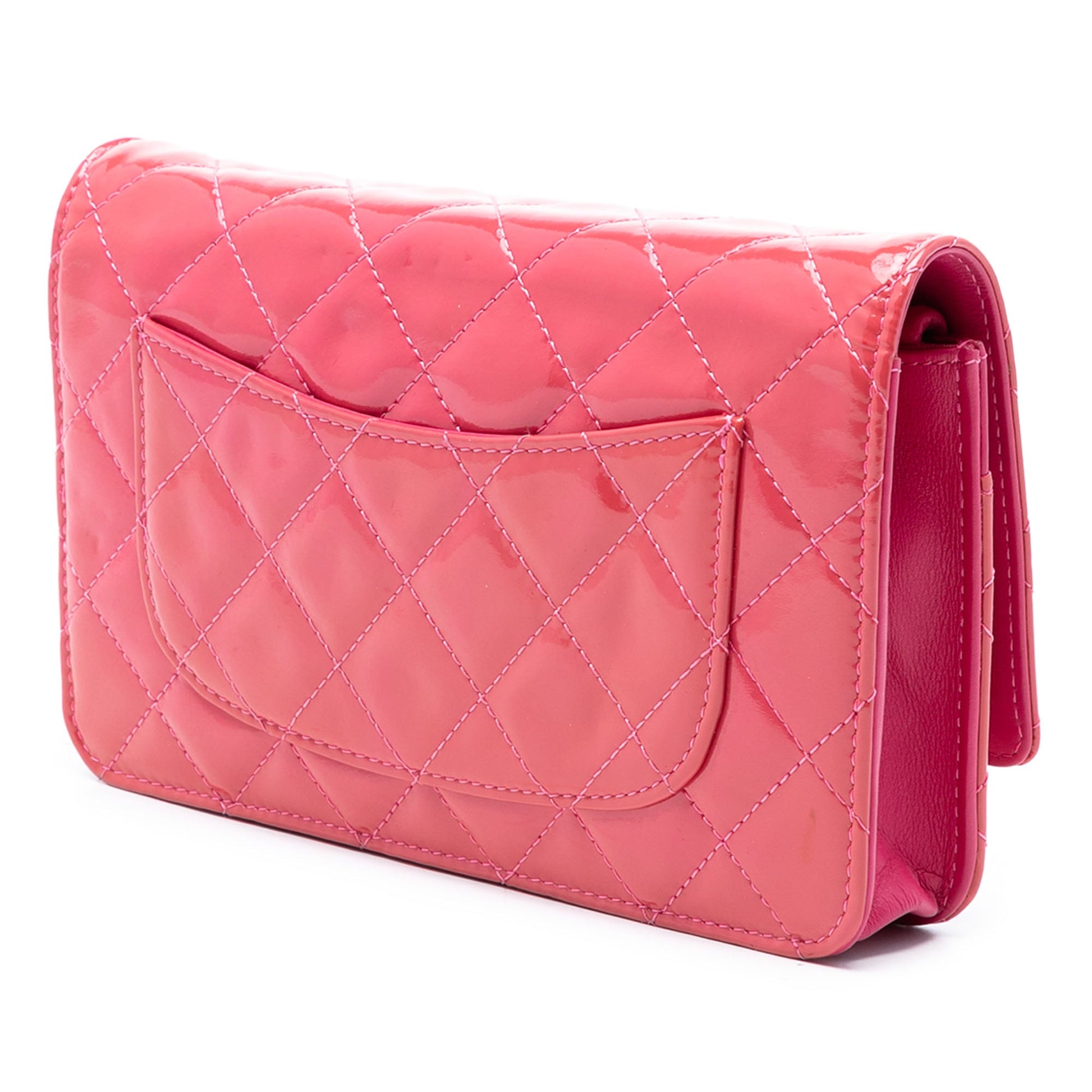 Chanel CC Quilted Patent Wallet on Chain