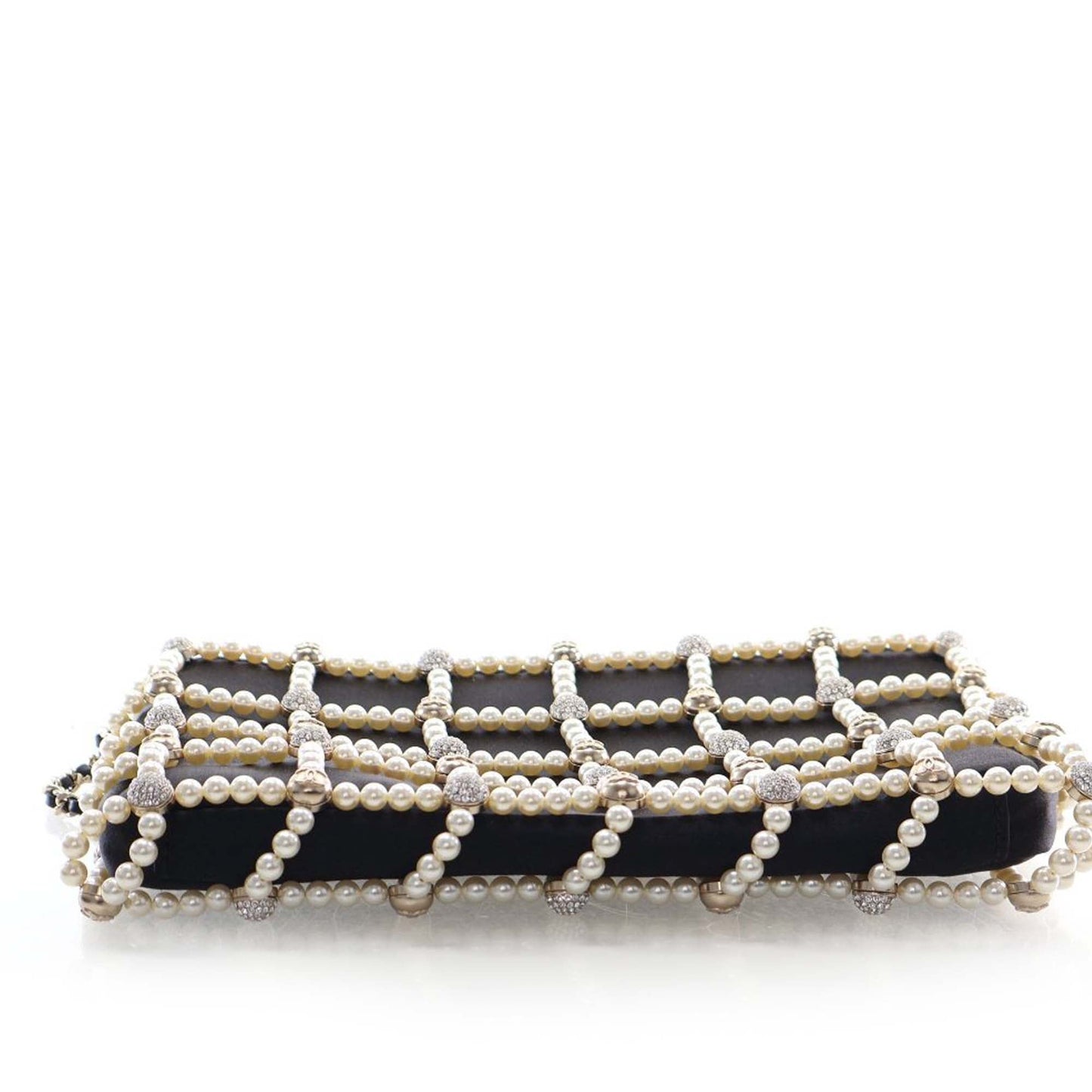 Small CC Satin Pearl Frame Evening Bag