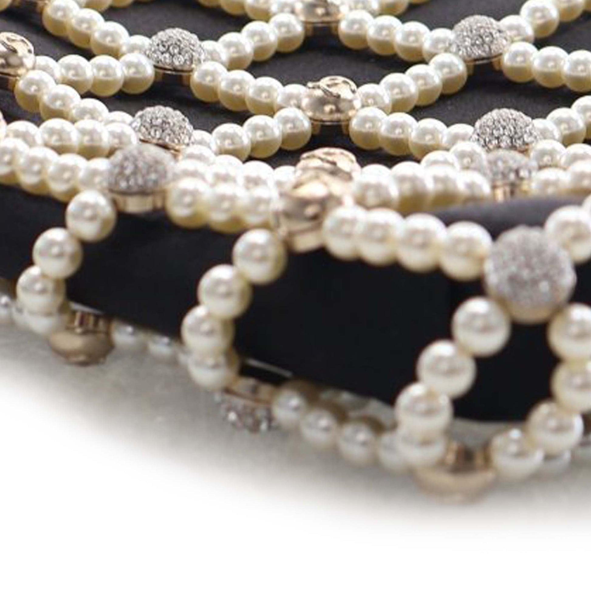 Small CC Satin Pearl Frame Evening Bag