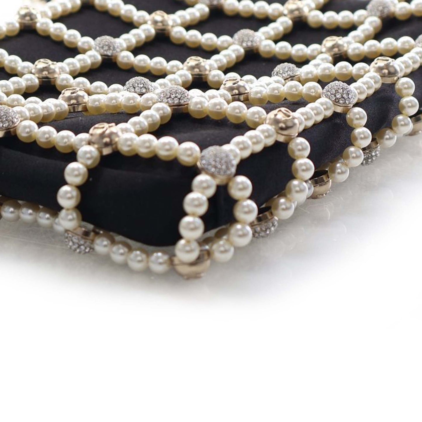 Small CC Satin Pearl Frame Evening Bag