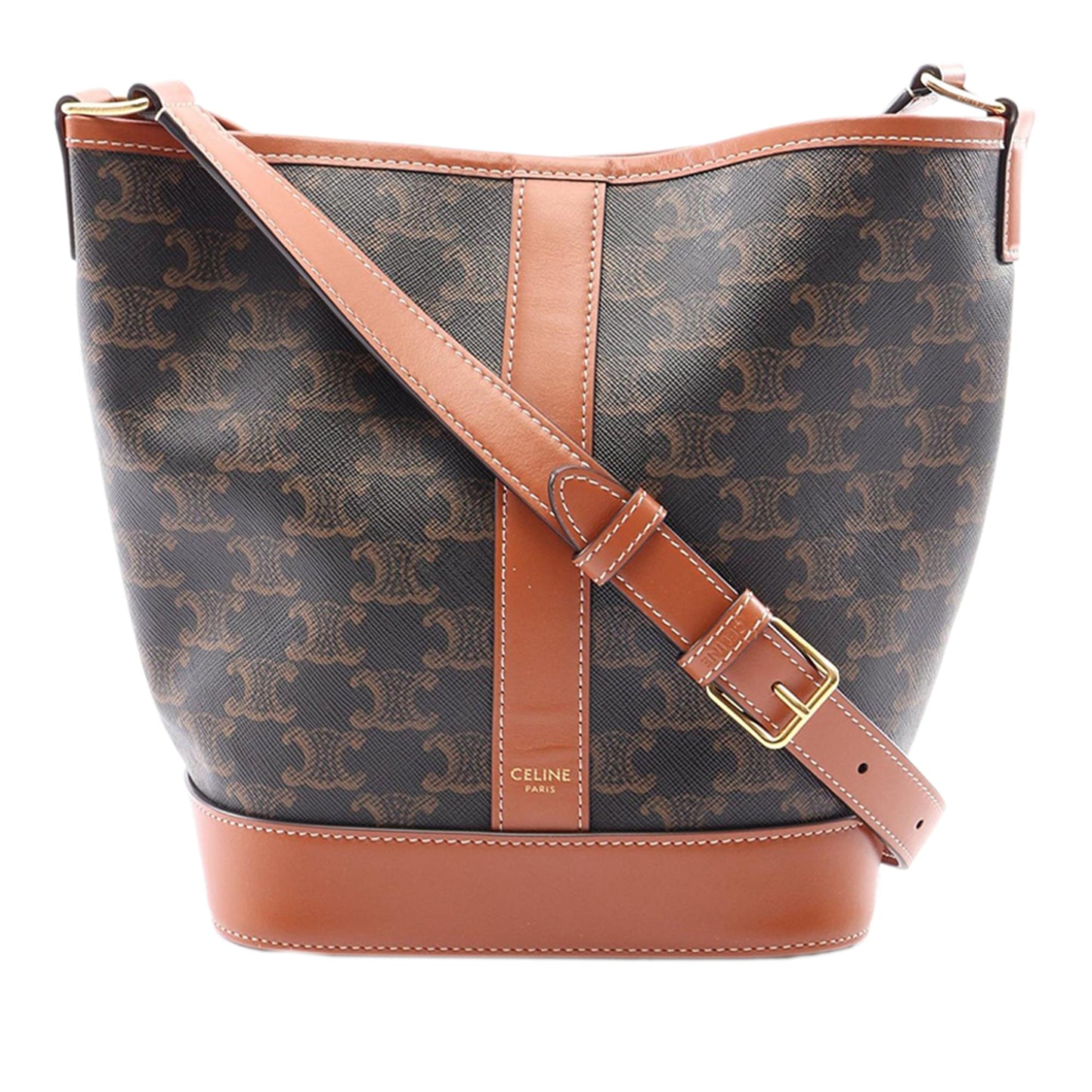 Celine Small Triomphe Coated Canvas Bucket Bag