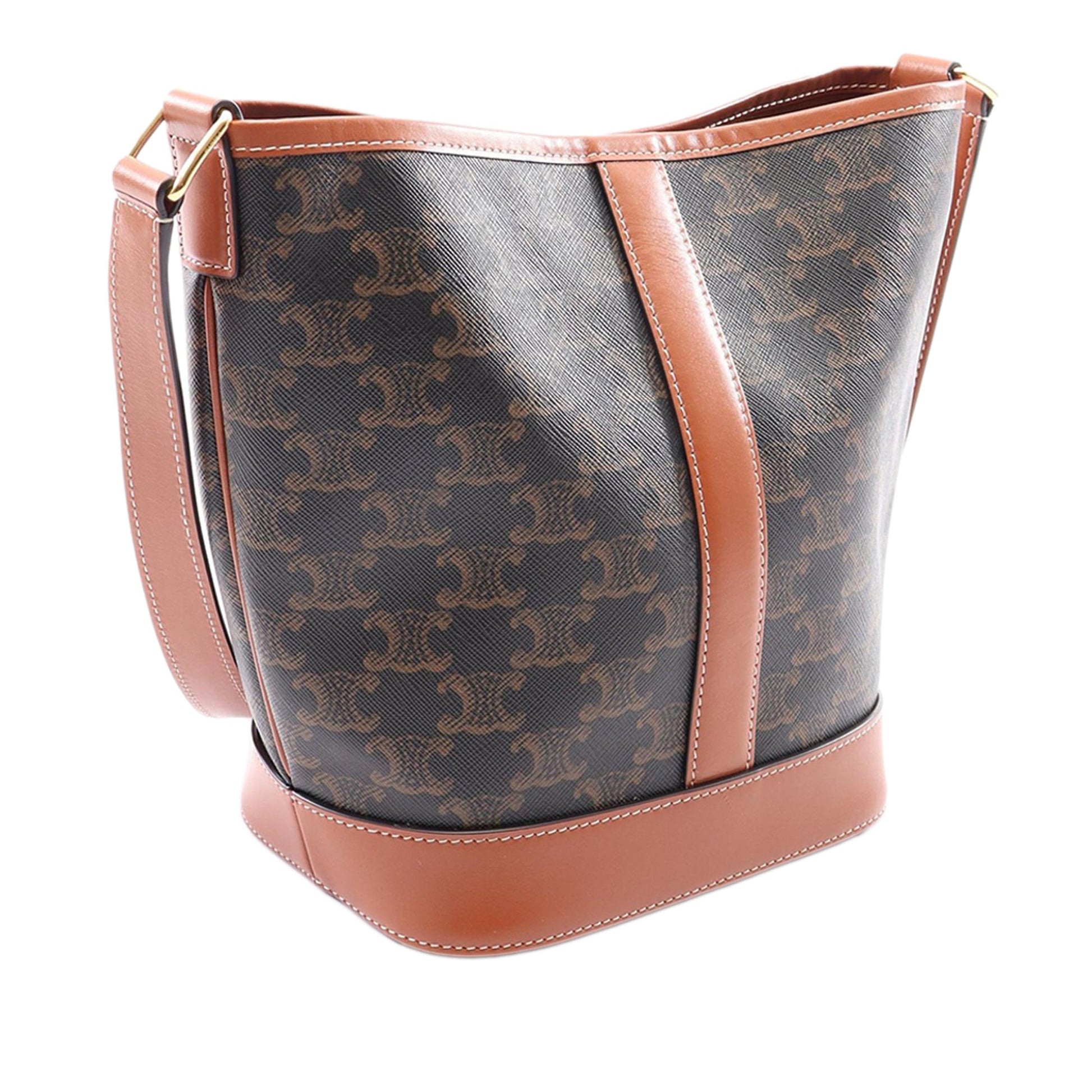 Celine Small Triomphe Coated Canvas Bucket Bag