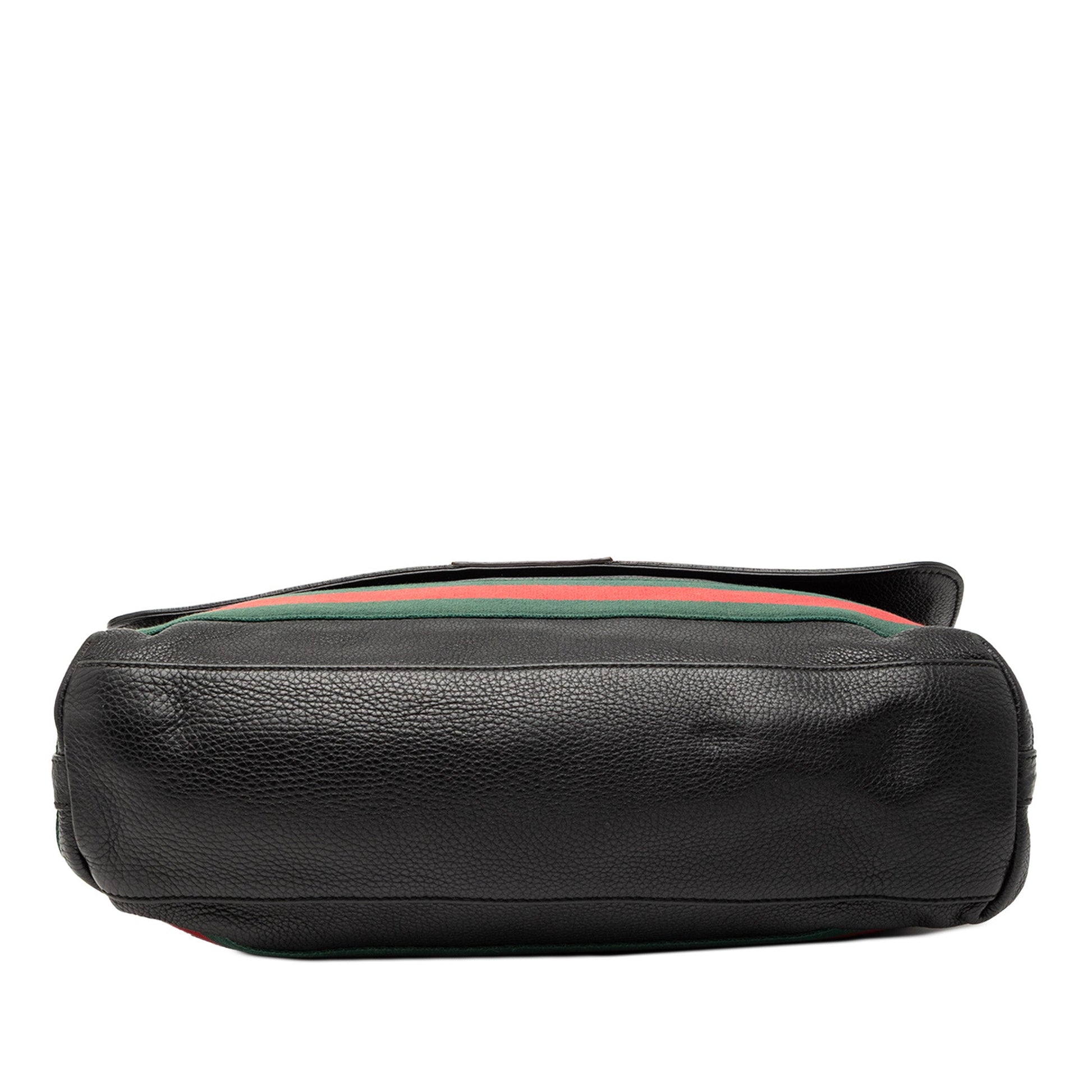 Gucci Leather Web Messenger Bag