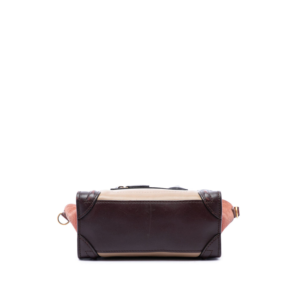 Celine Nano Tricolor Calfskin and Suede Luggage Tote — Brown