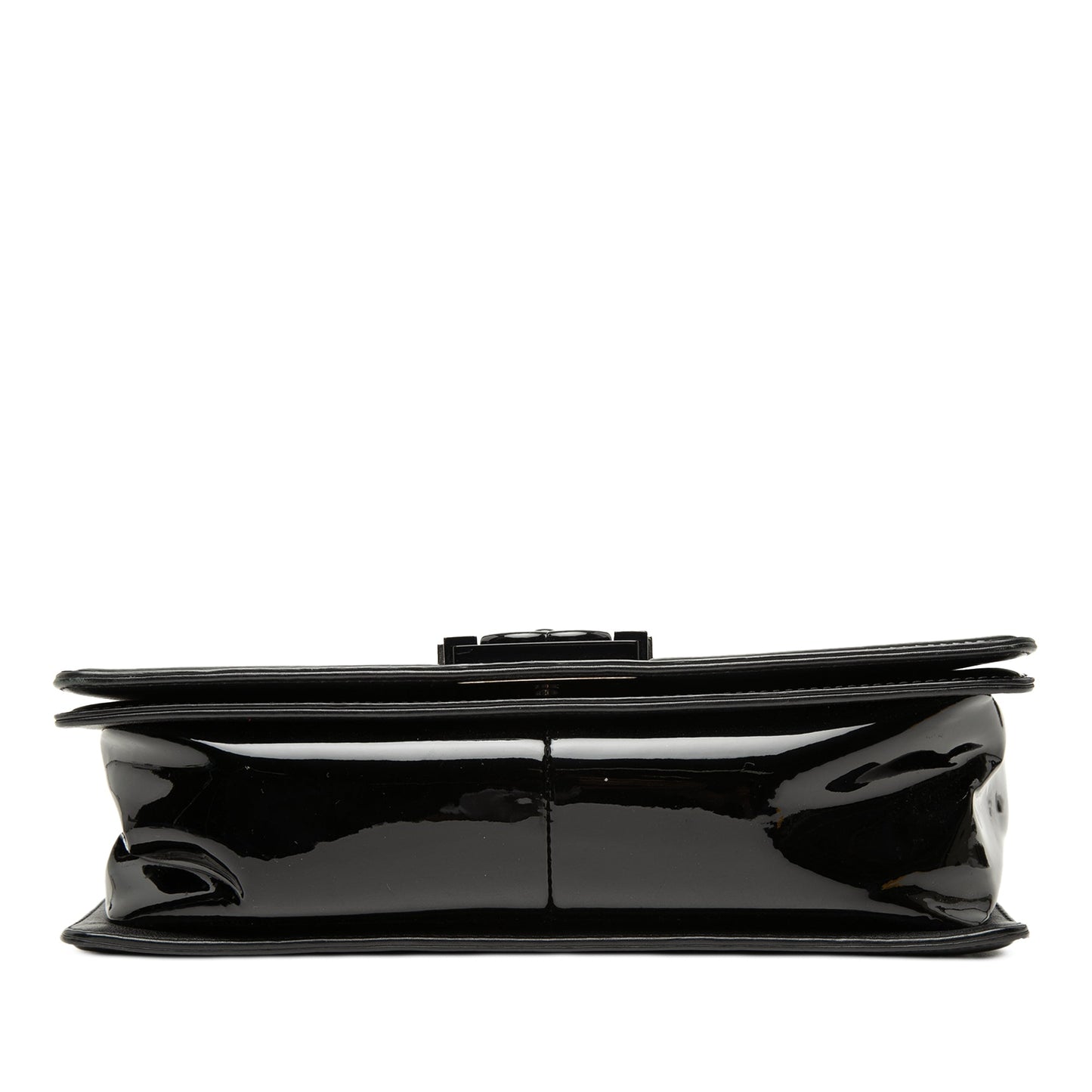 Chanel Old Medium Quilted Patent Acrylic Boy Flap