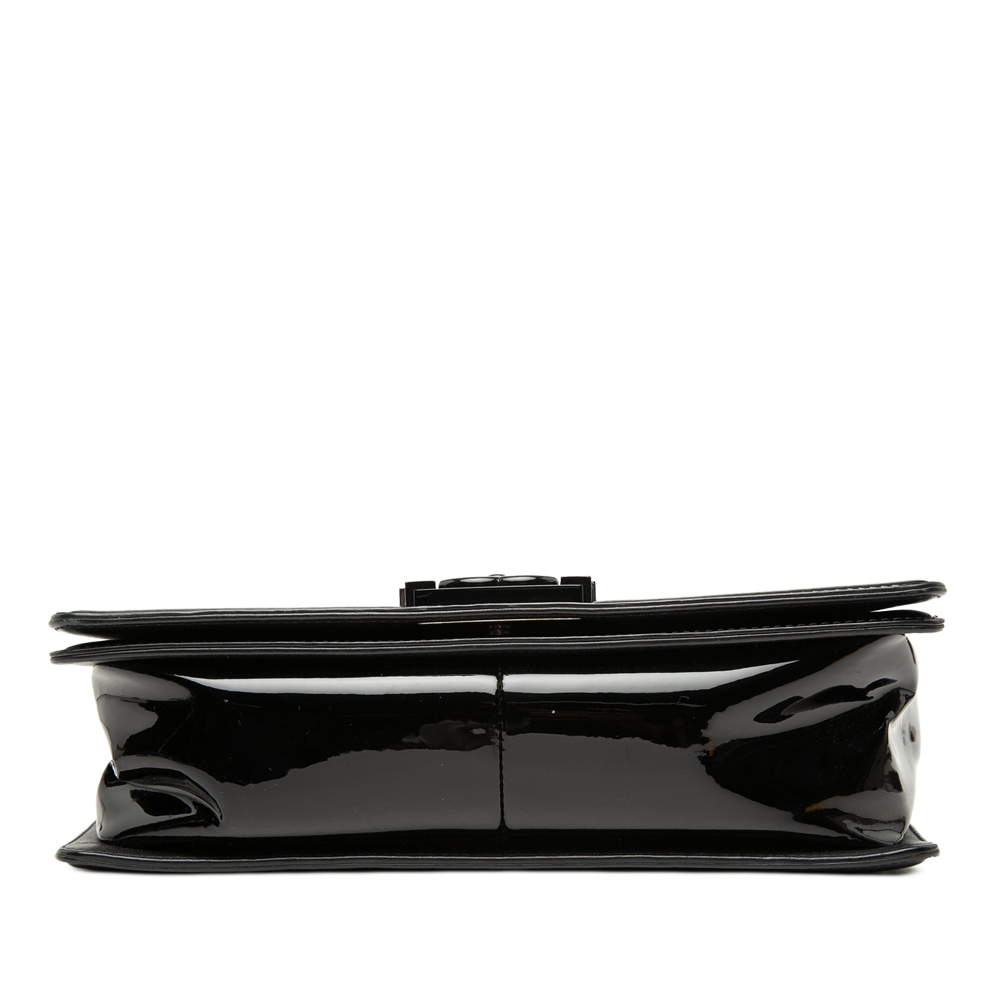 Chanel Old Medium Quilted Patent Acrylic Boy Flap
