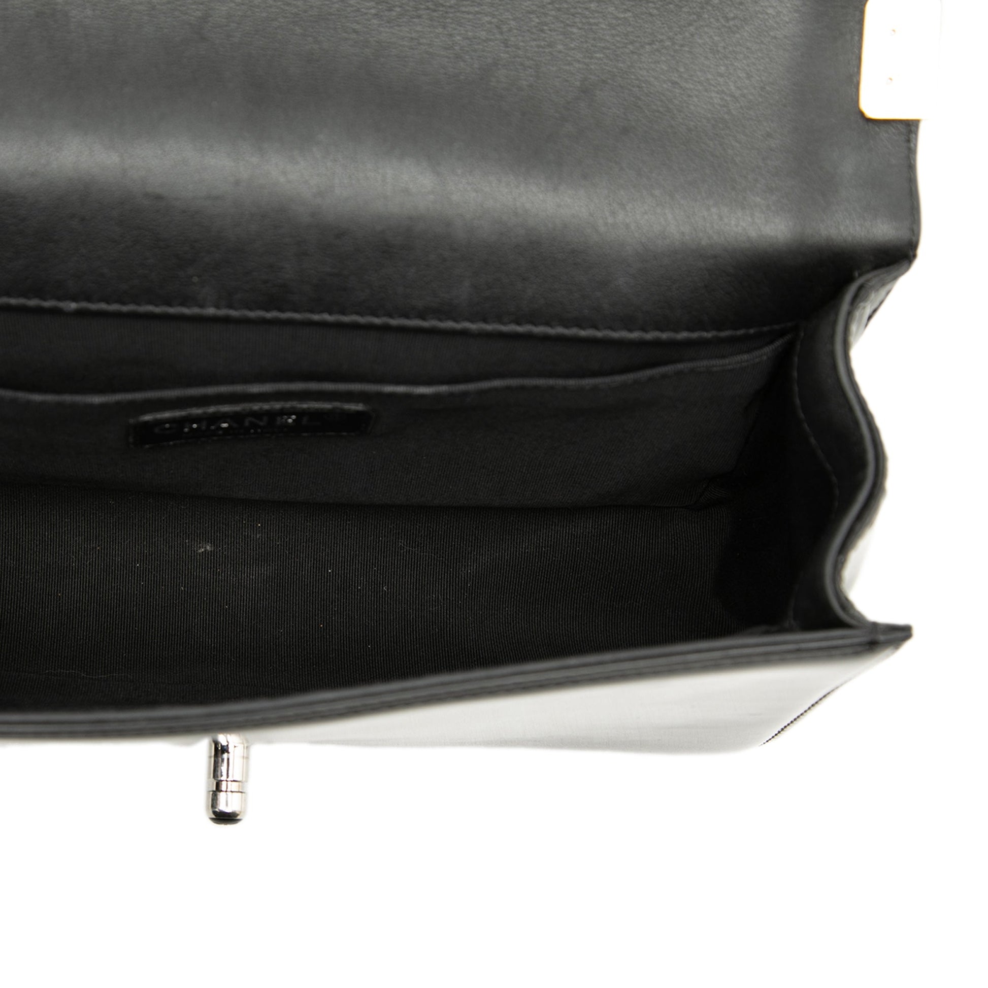 Chanel Old Medium Quilted Patent Acrylic Boy Flap