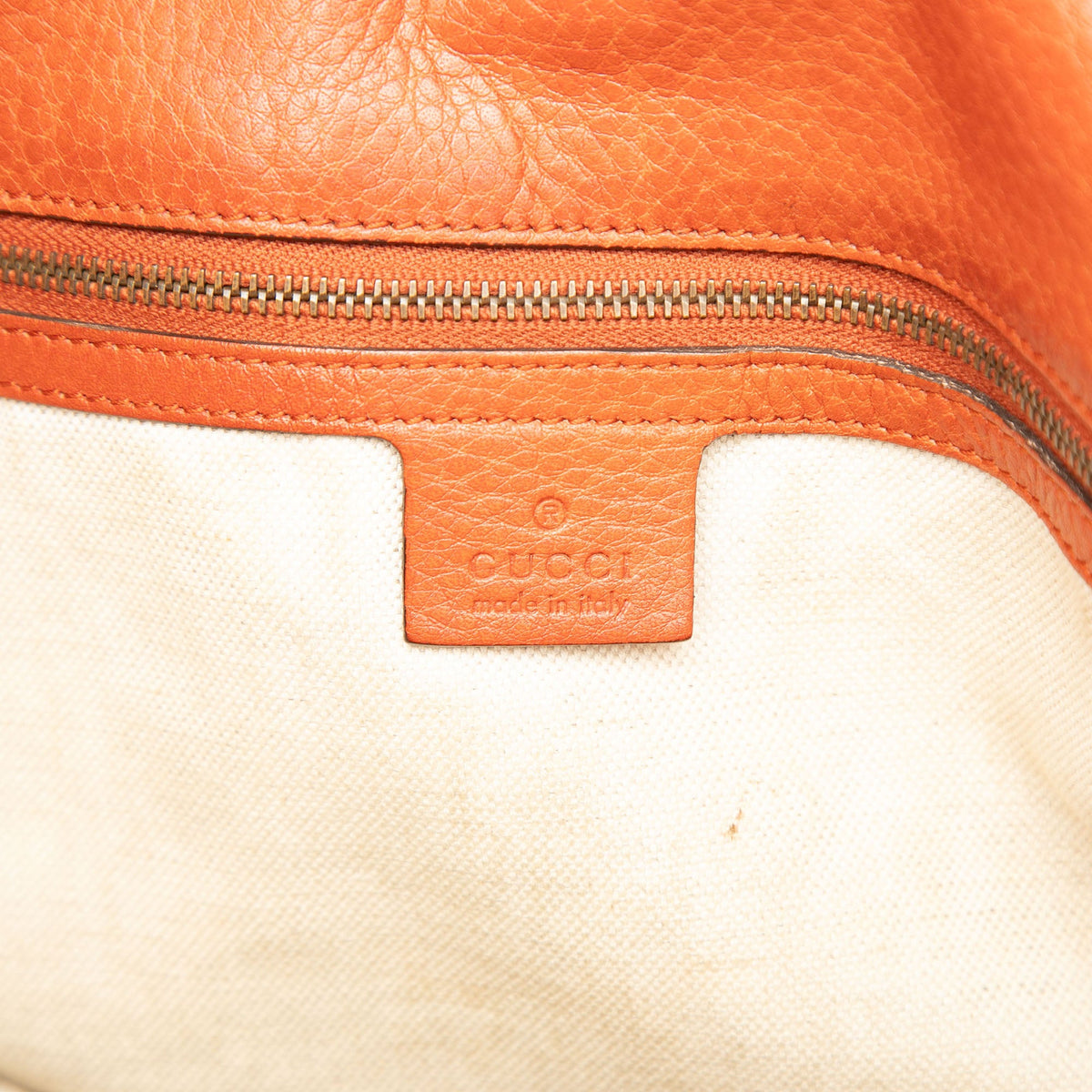 Gucci Large Calfskin Laidback Crafty Tote — Orange