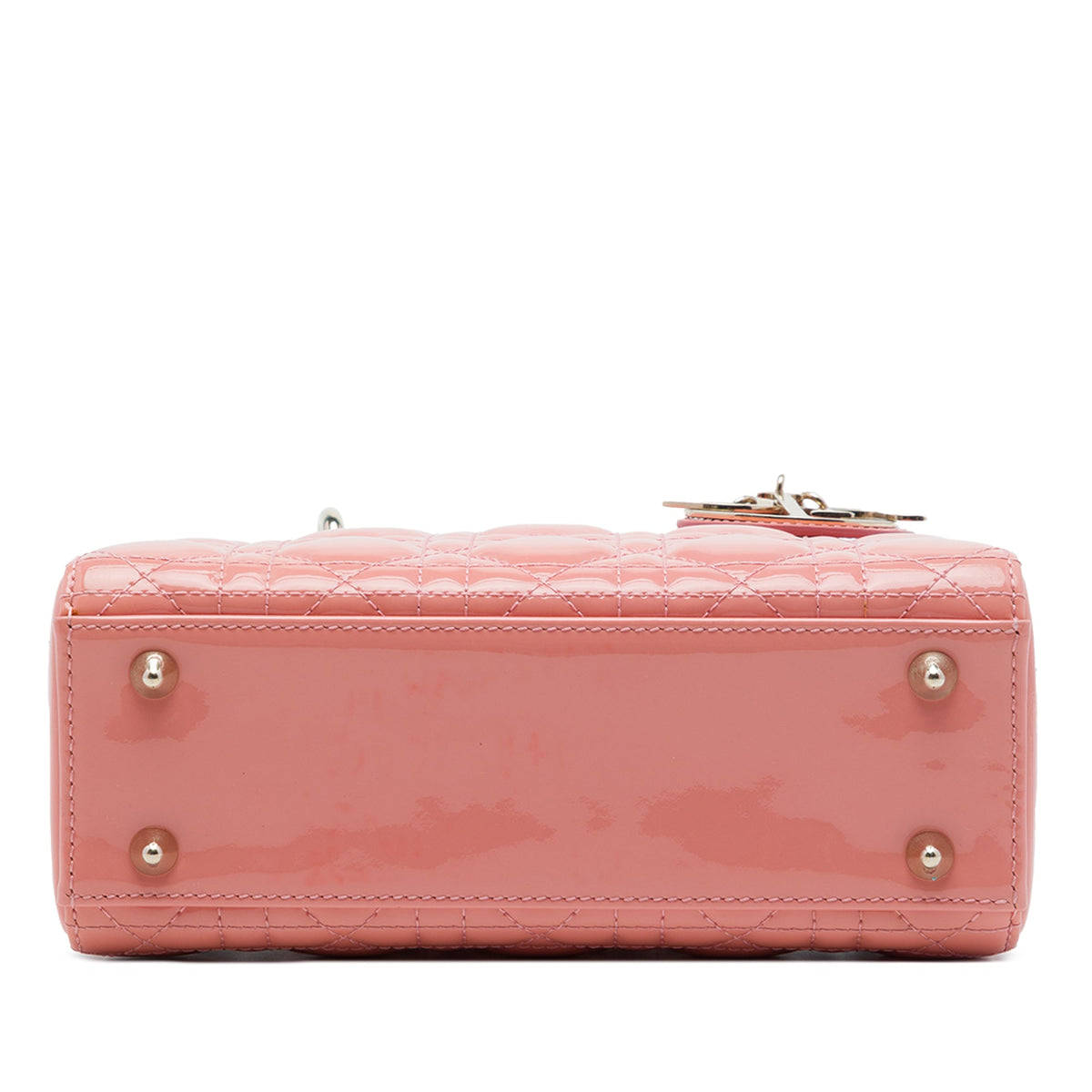 Dior Small Patent Cannage Lady Dior — Pink