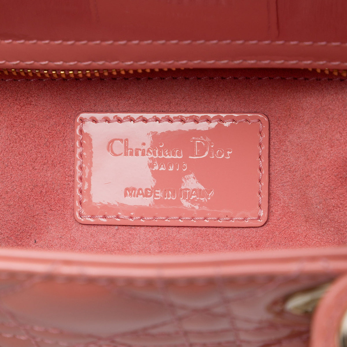 Dior Small Patent Cannage Lady Dior — Pink