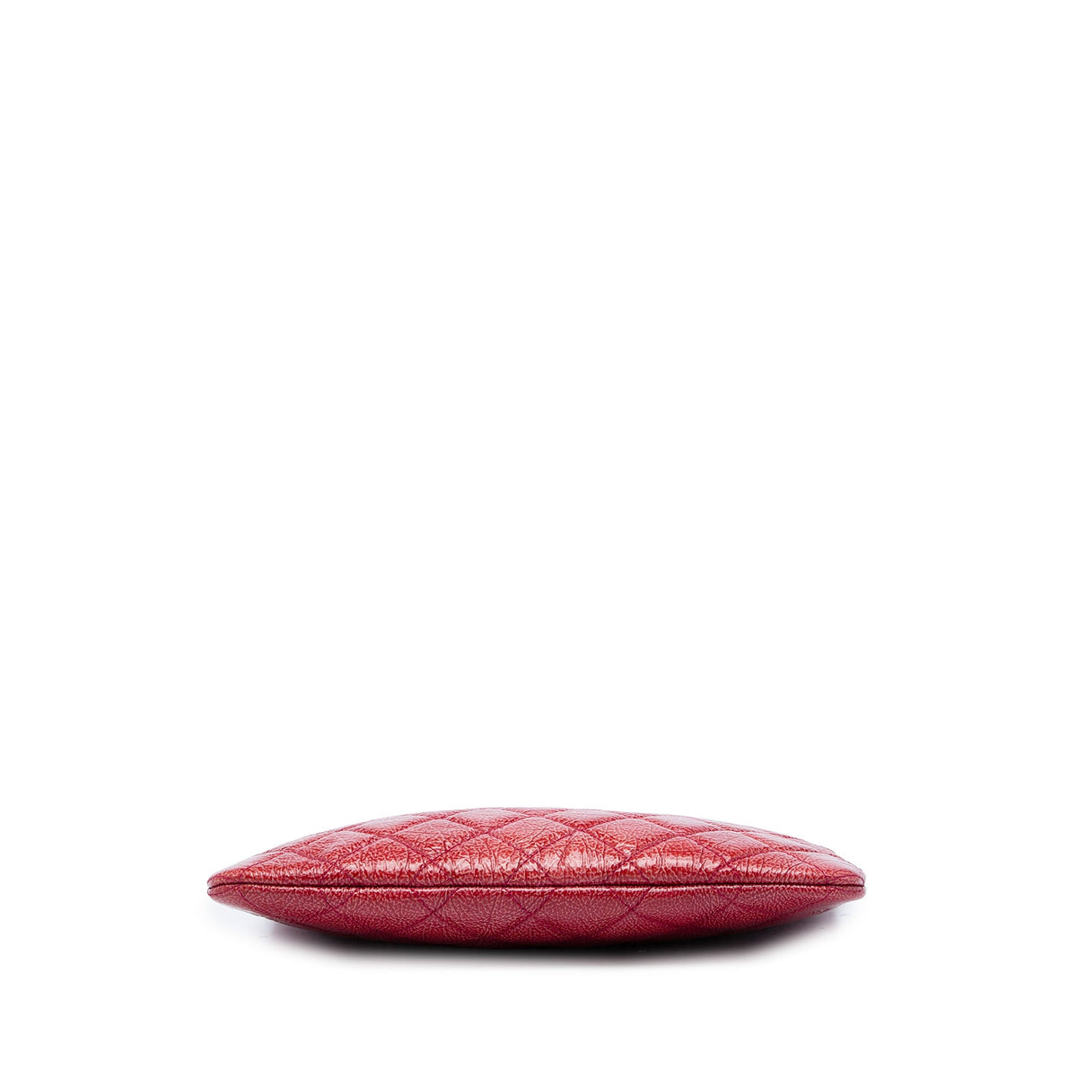 Chanel Small Crinkled Patent O Case Clutch — Red