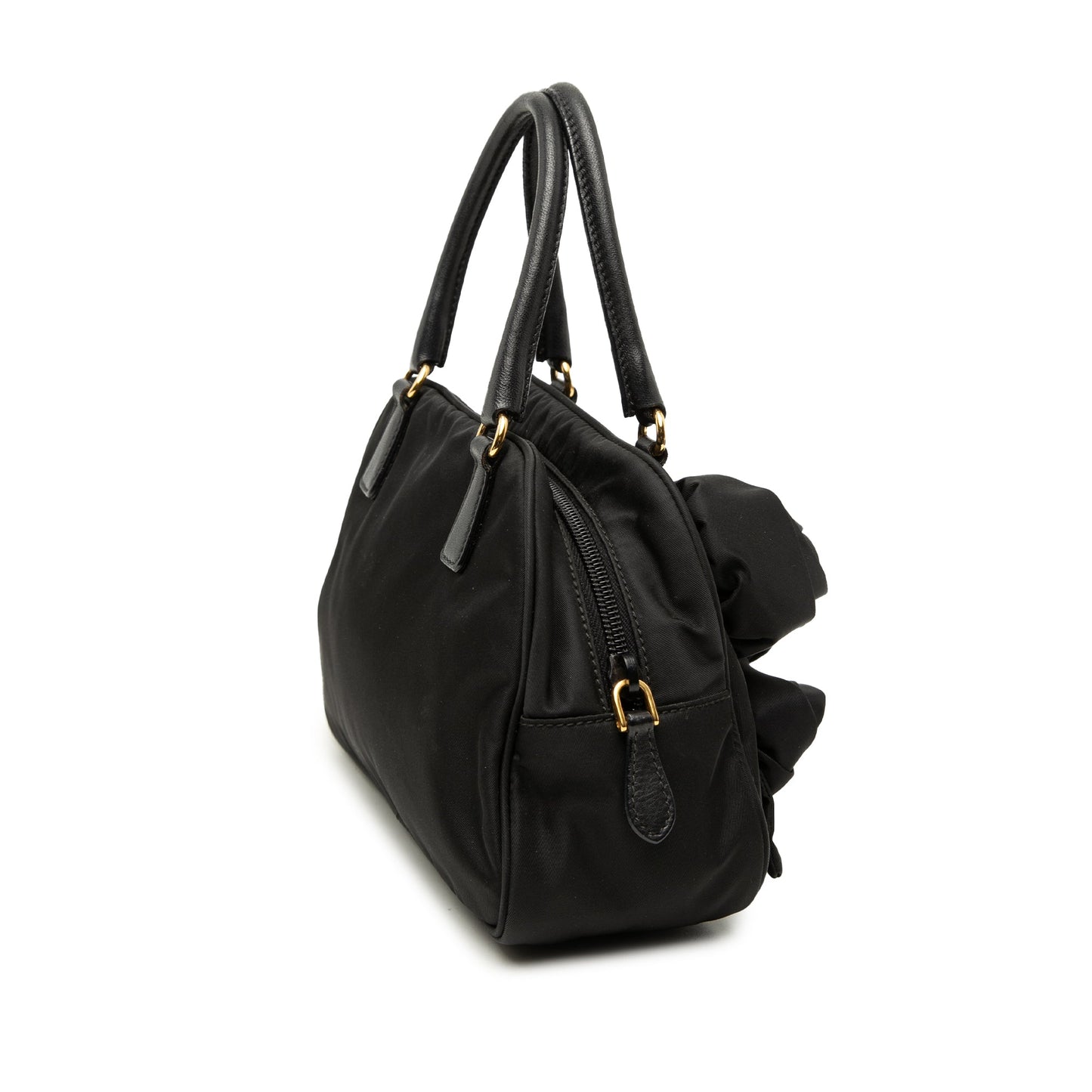 Prada Rose Embellished Tessuto Handbag