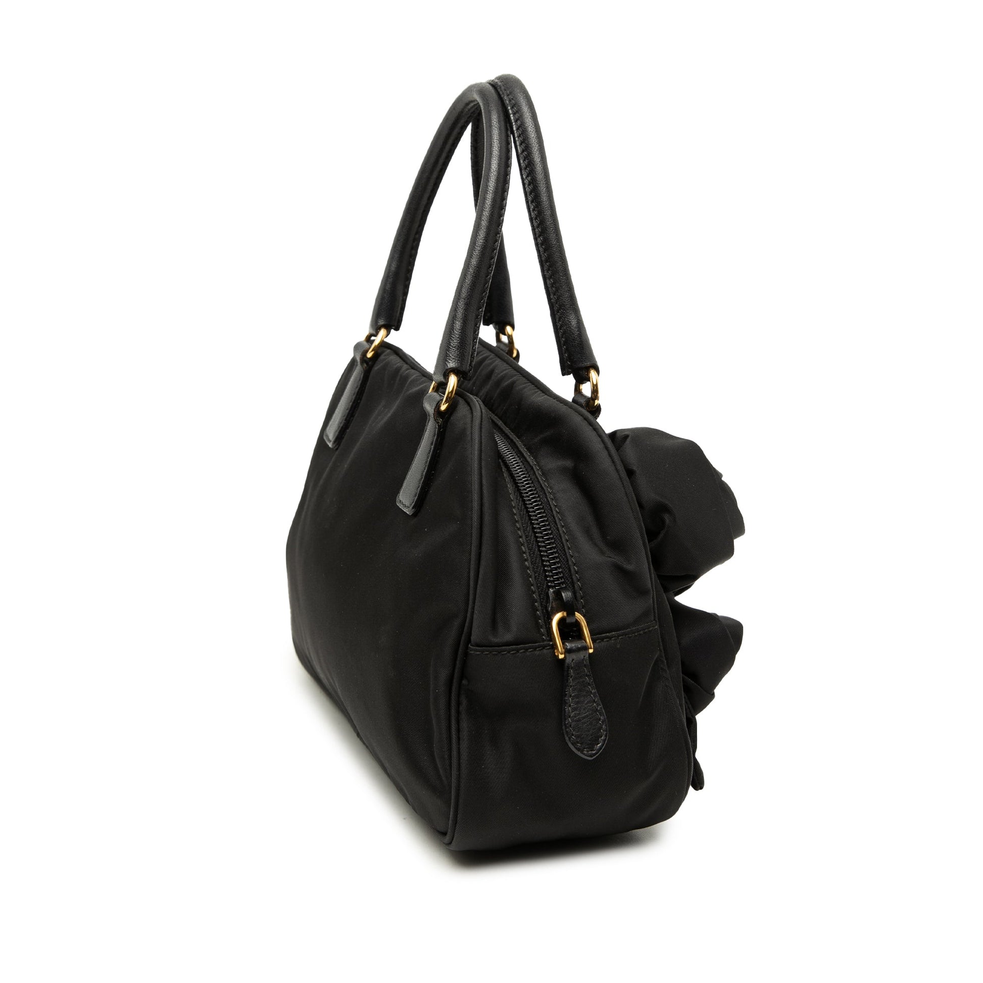 Prada Rose Embellished Tessuto Handbag