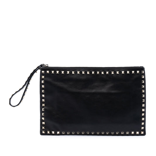 Valentino Leather Rockstud Clutch