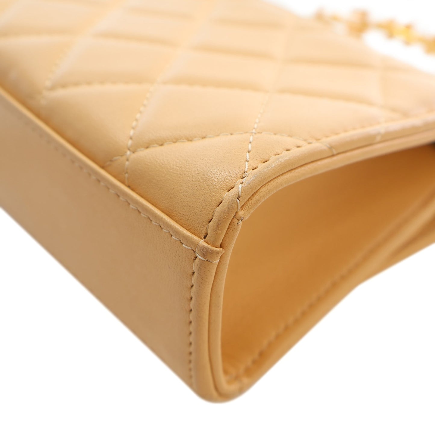 Chanel CC Quilted Lambskin Faux Pearl Top Handle Flap