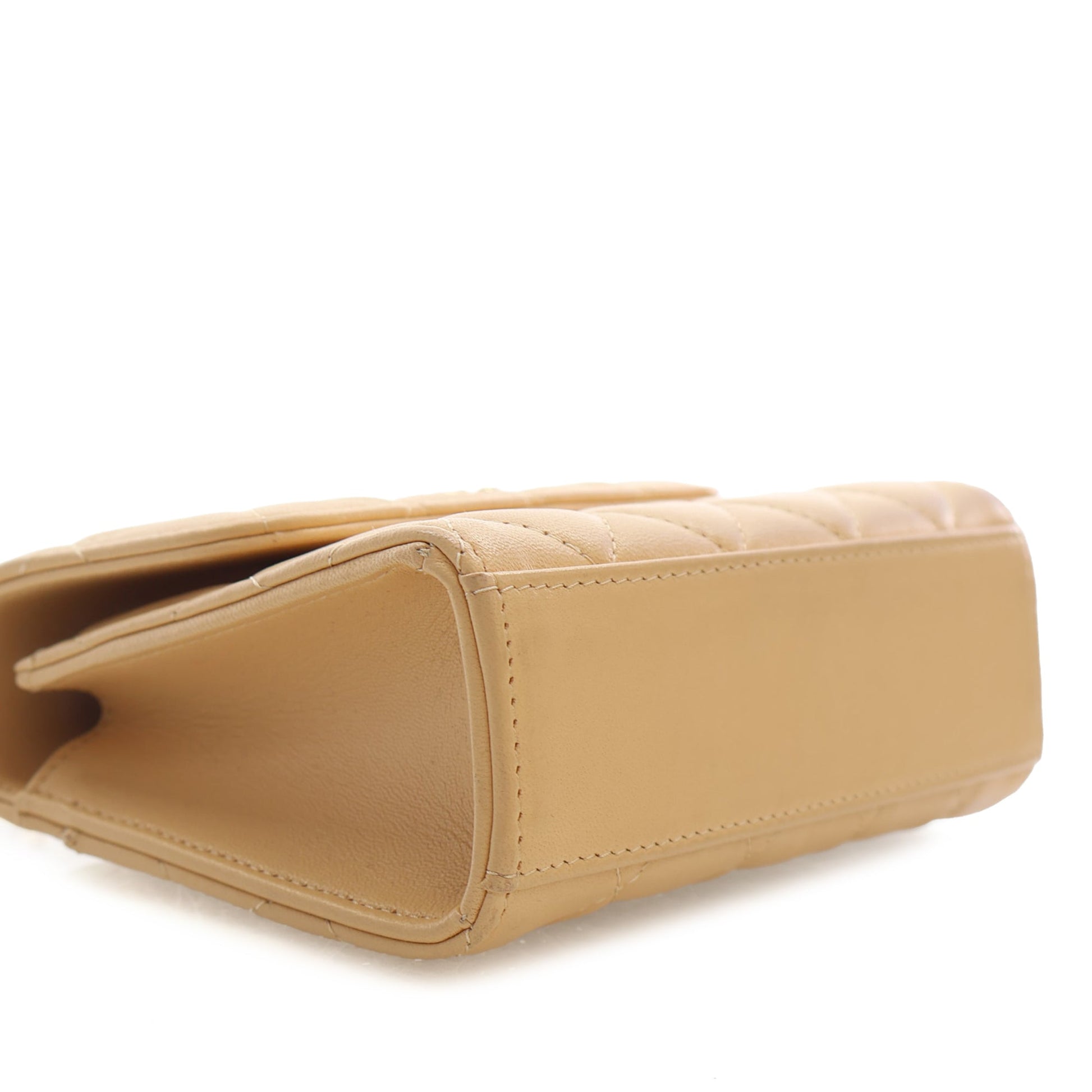 Chanel CC Quilted Lambskin Faux Pearl Top Handle Flap