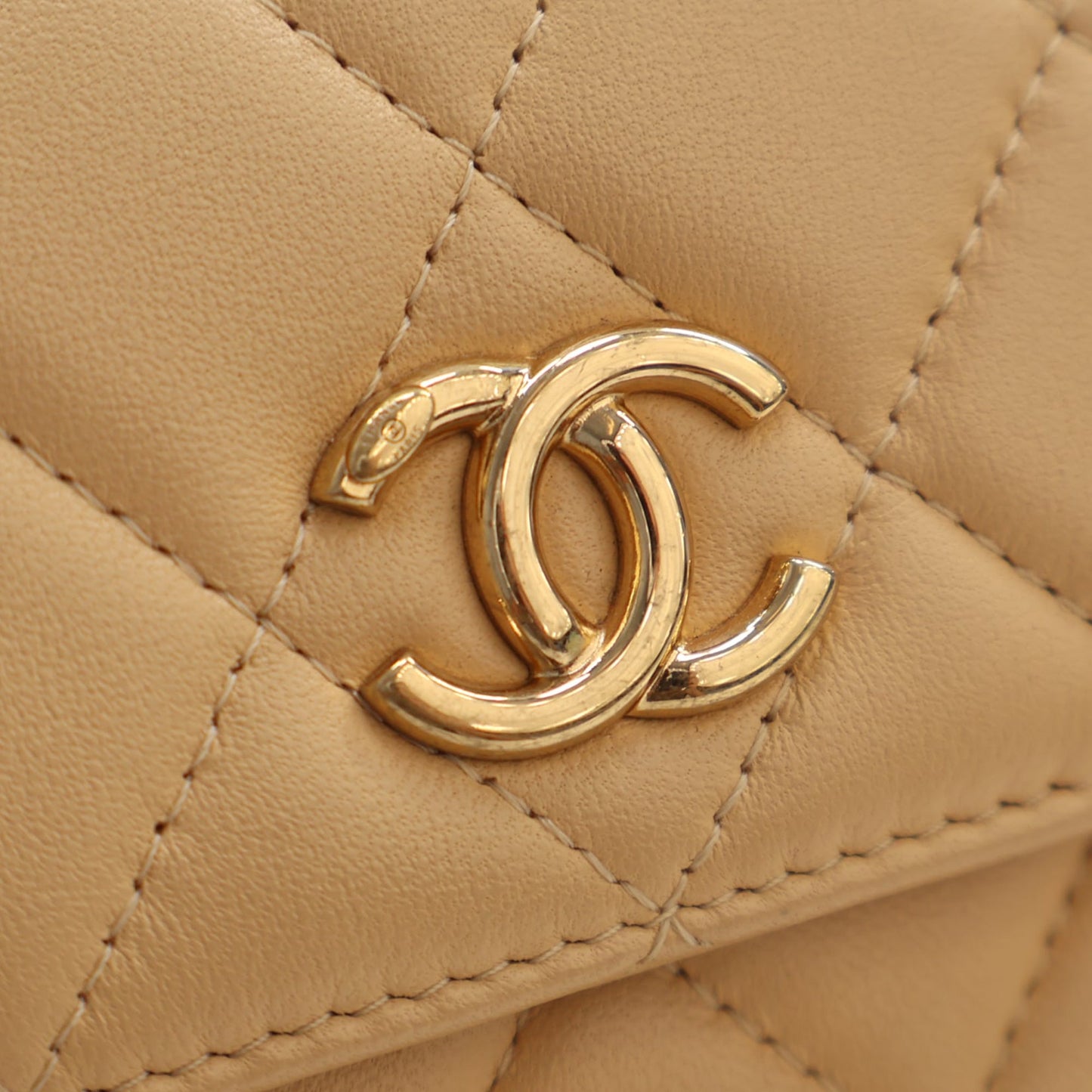 Chanel CC Quilted Lambskin Faux Pearl Top Handle Flap
