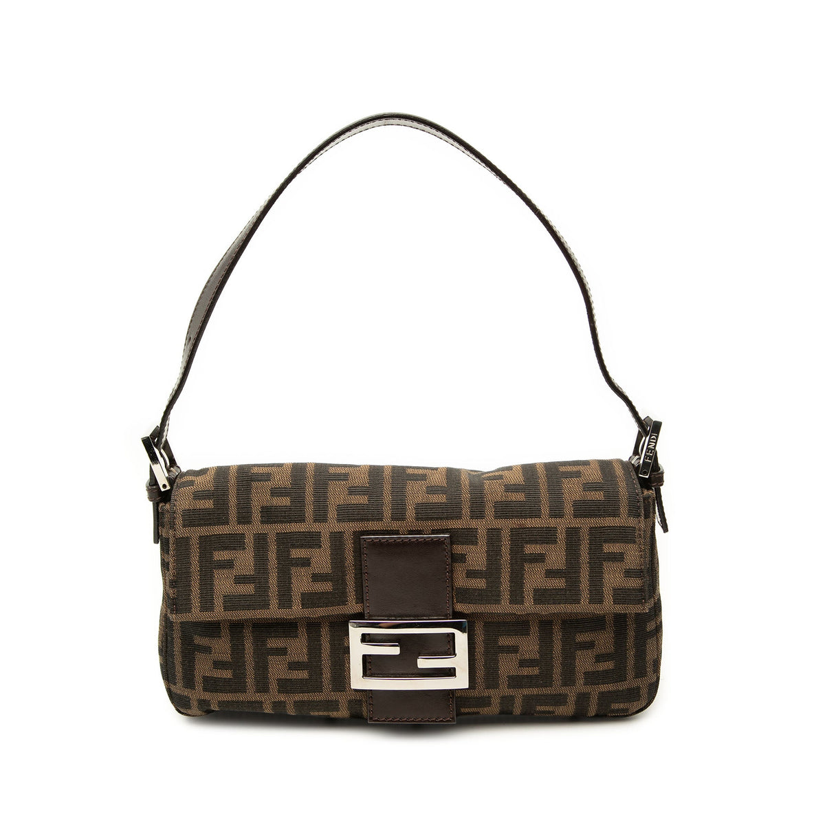 Fendi Zucca Canvas Baguette — Brown