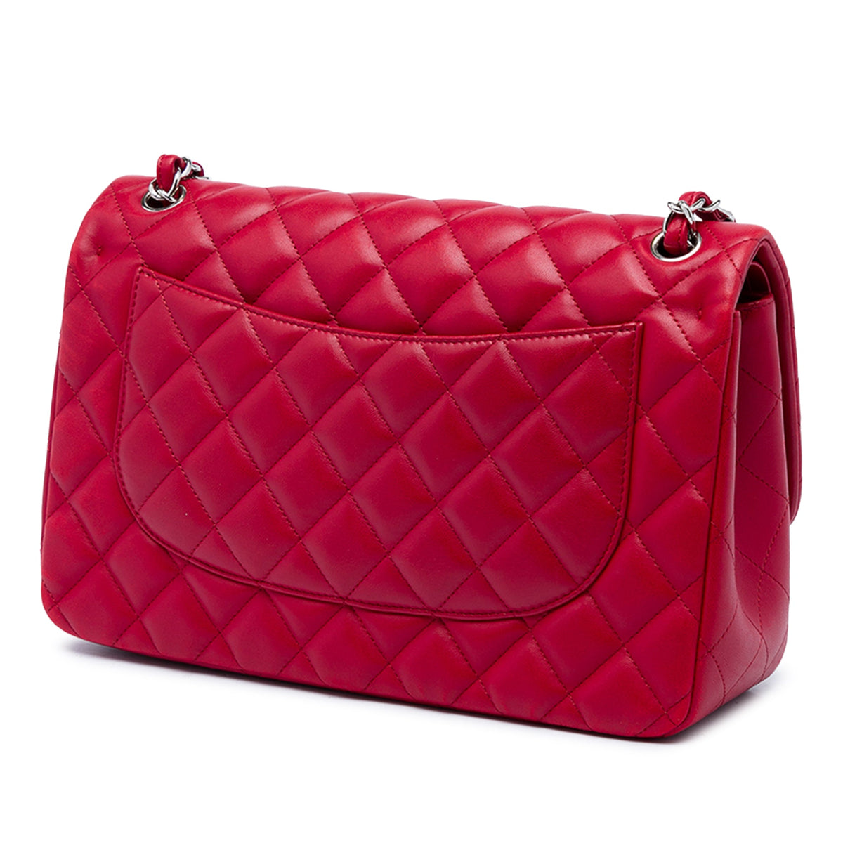 Chanel Jumbo Classic Lambskin Double Flap — Red