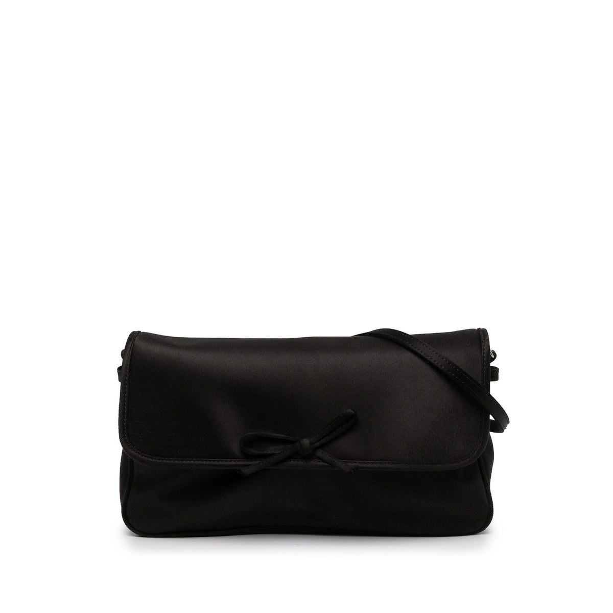 Balenciaga Satin Leopolda Pochette — Black