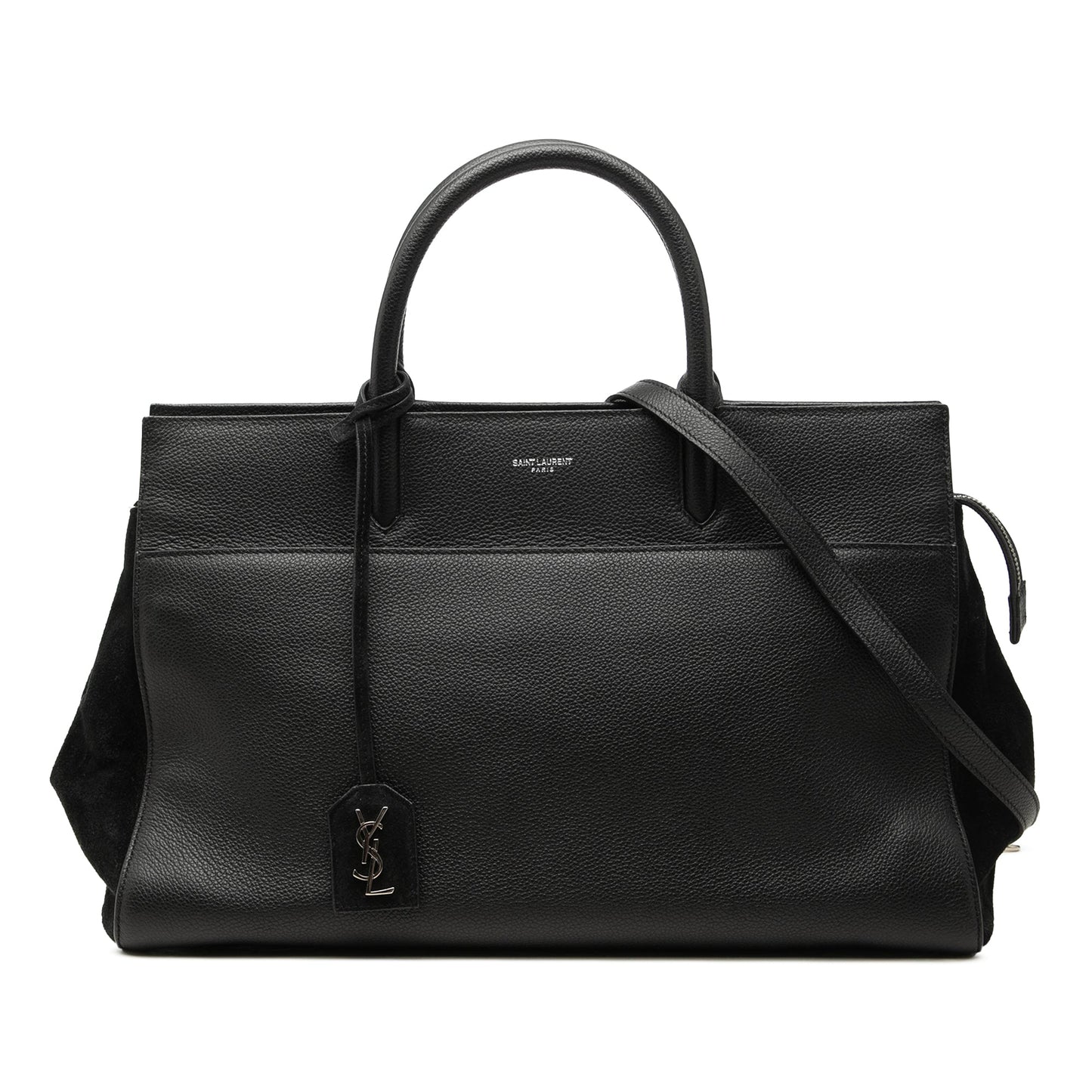 Saint Laurent Medium Grained Calfskin Cabas Rive Gauche Satchel
