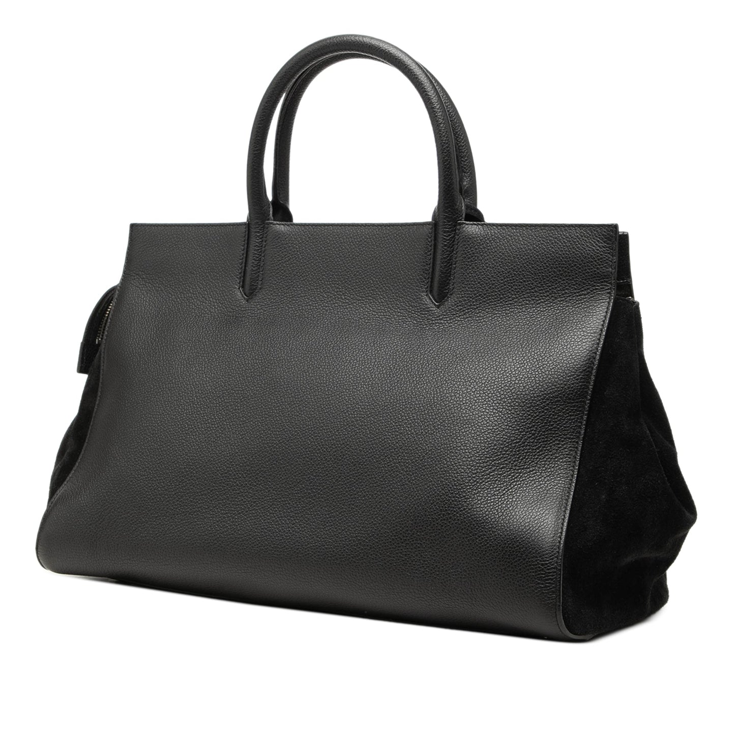 Saint Laurent Medium Grained Calfskin Cabas Rive Gauche Satchel