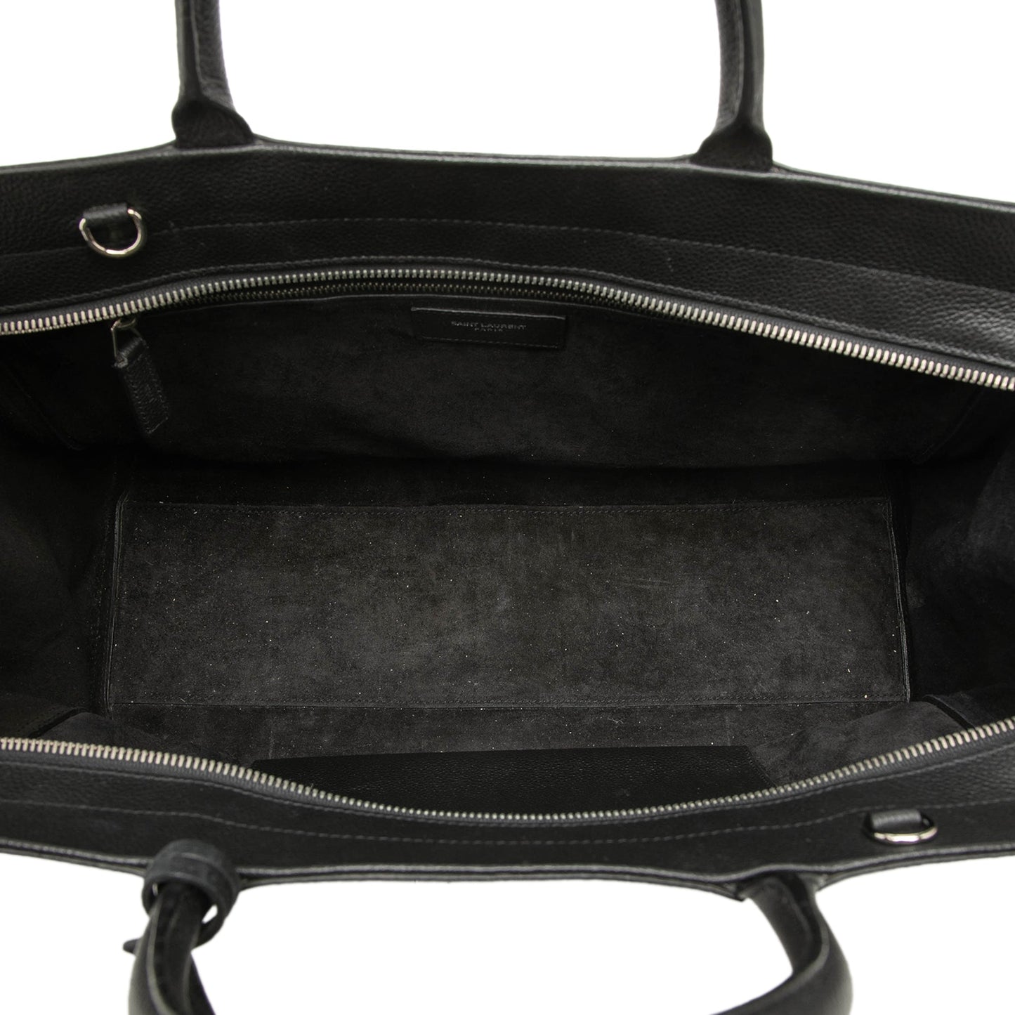 Saint Laurent Medium Grained Calfskin Cabas Rive Gauche Satchel