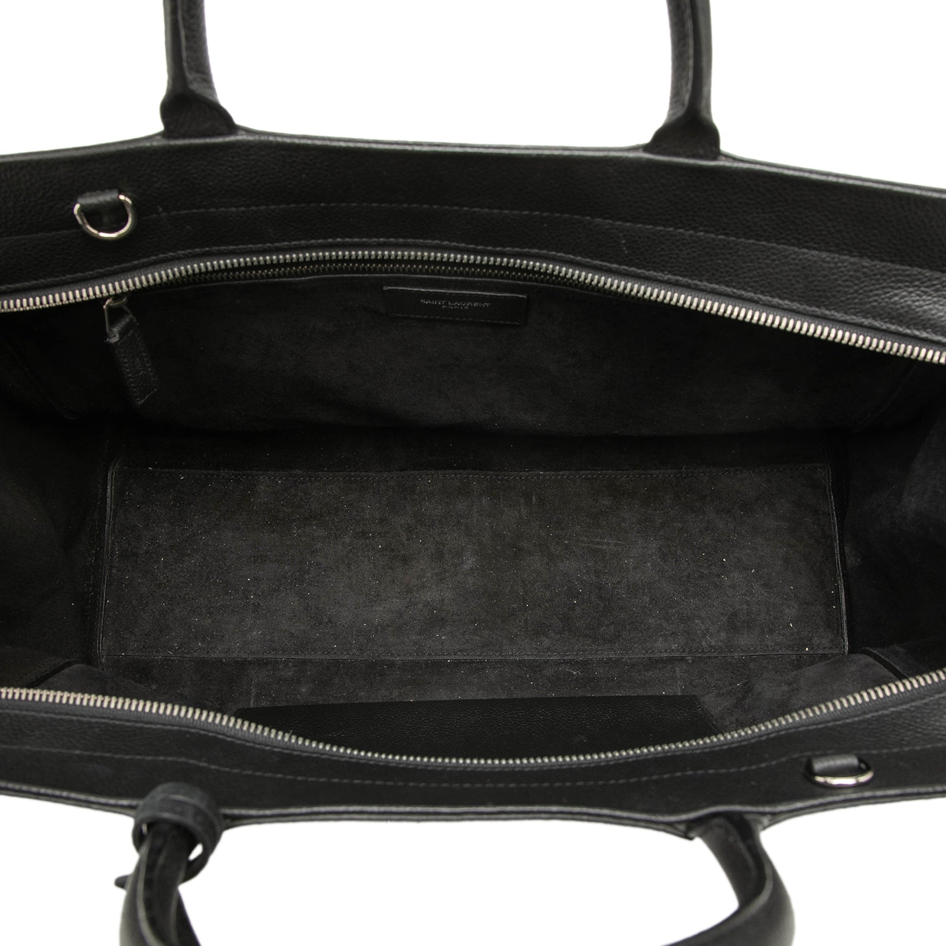 Saint Laurent Medium Grained Calfskin Cabas Rive Gauche Satchel