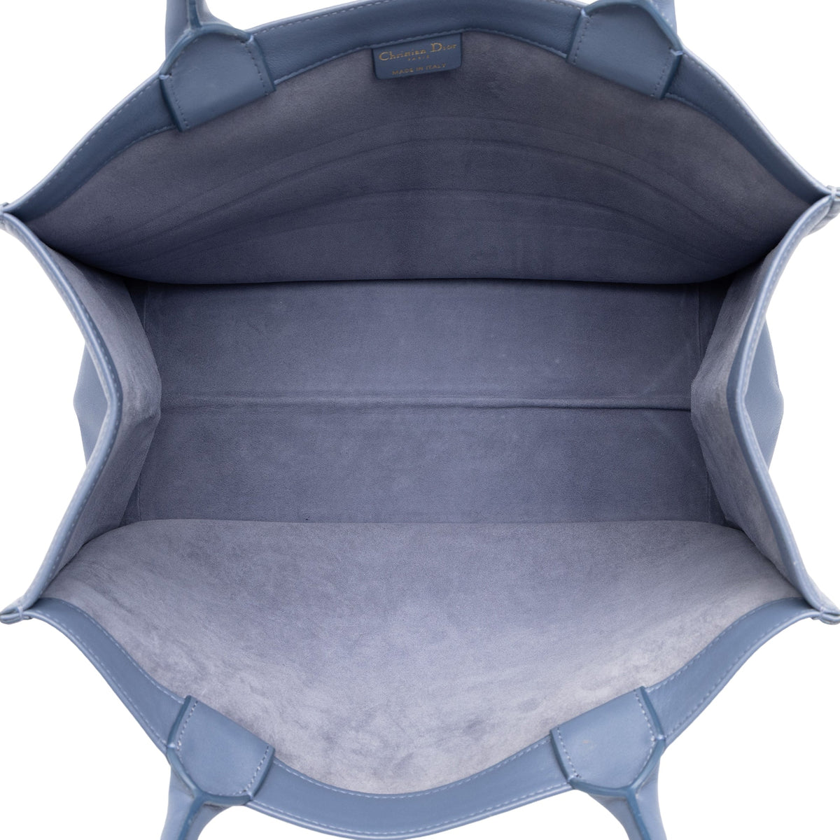 Dior Medium Embossed Leather Book Tote — Blue