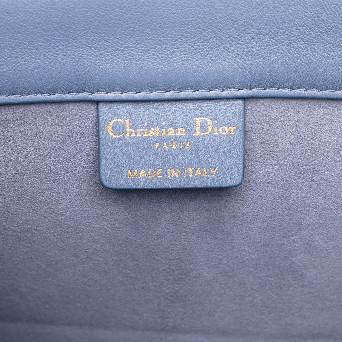 Dior Medium Embossed Leather Book Tote — Blue