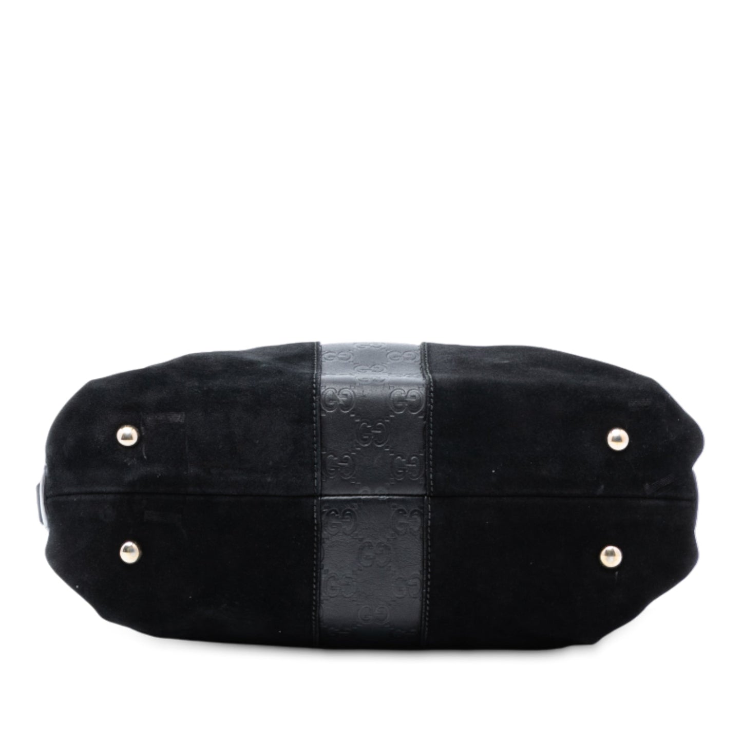 Gucci Guccissima Trimmed Suede Boston Bag