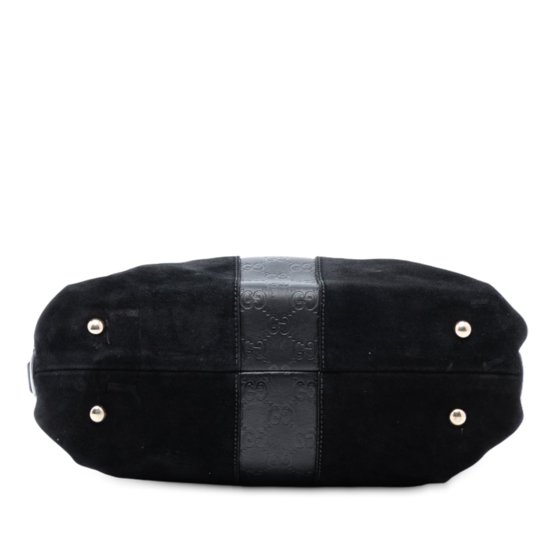 Gucci Guccissima Trimmed Suede Boston Bag