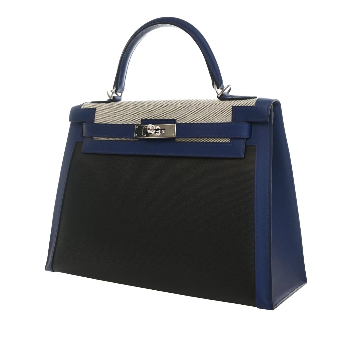 Hermès Tricolor Swift and Toile H Berline Kelly II Sellier 32