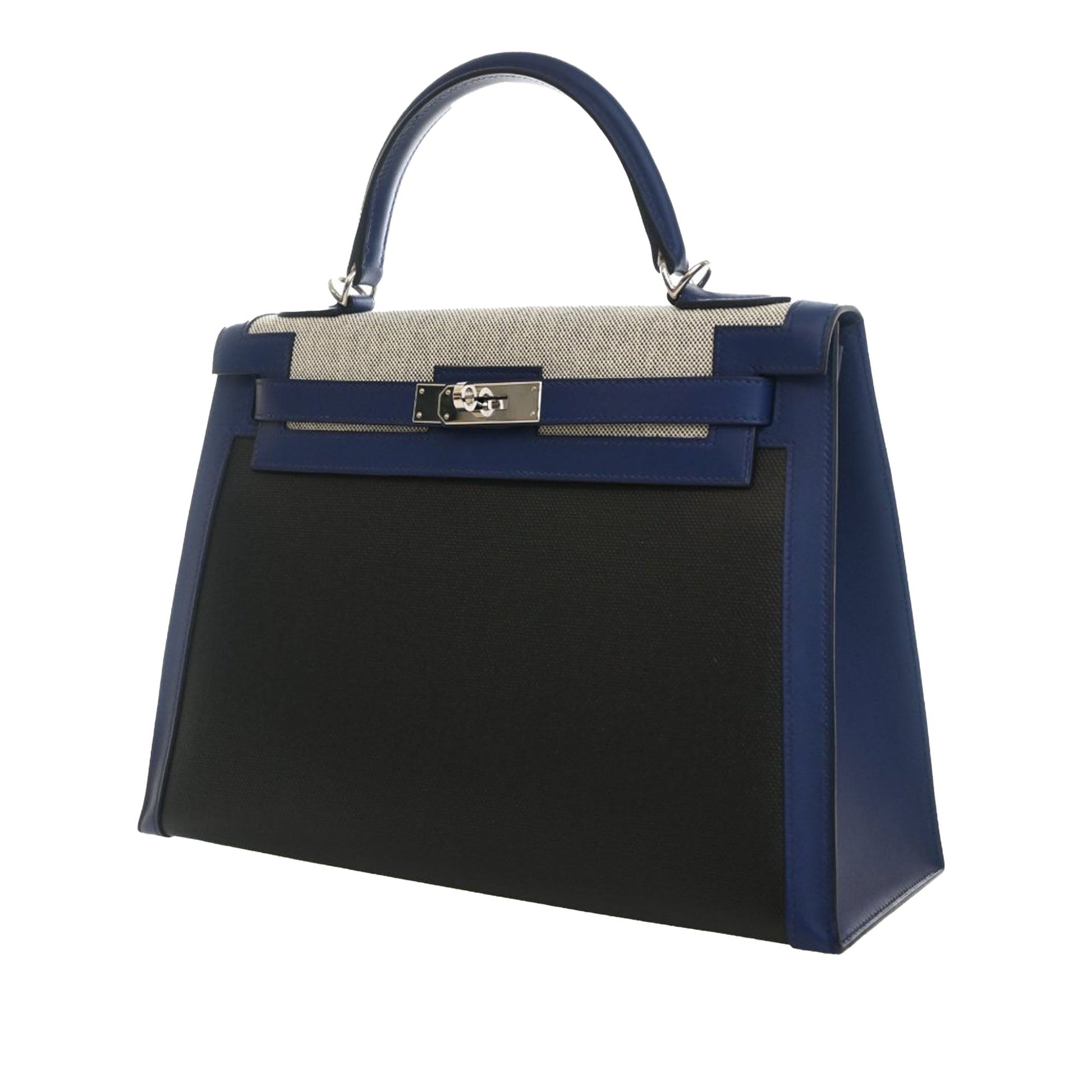 Hermès Tricolor Swift and Toile H Berline Kelly II Sellier 32