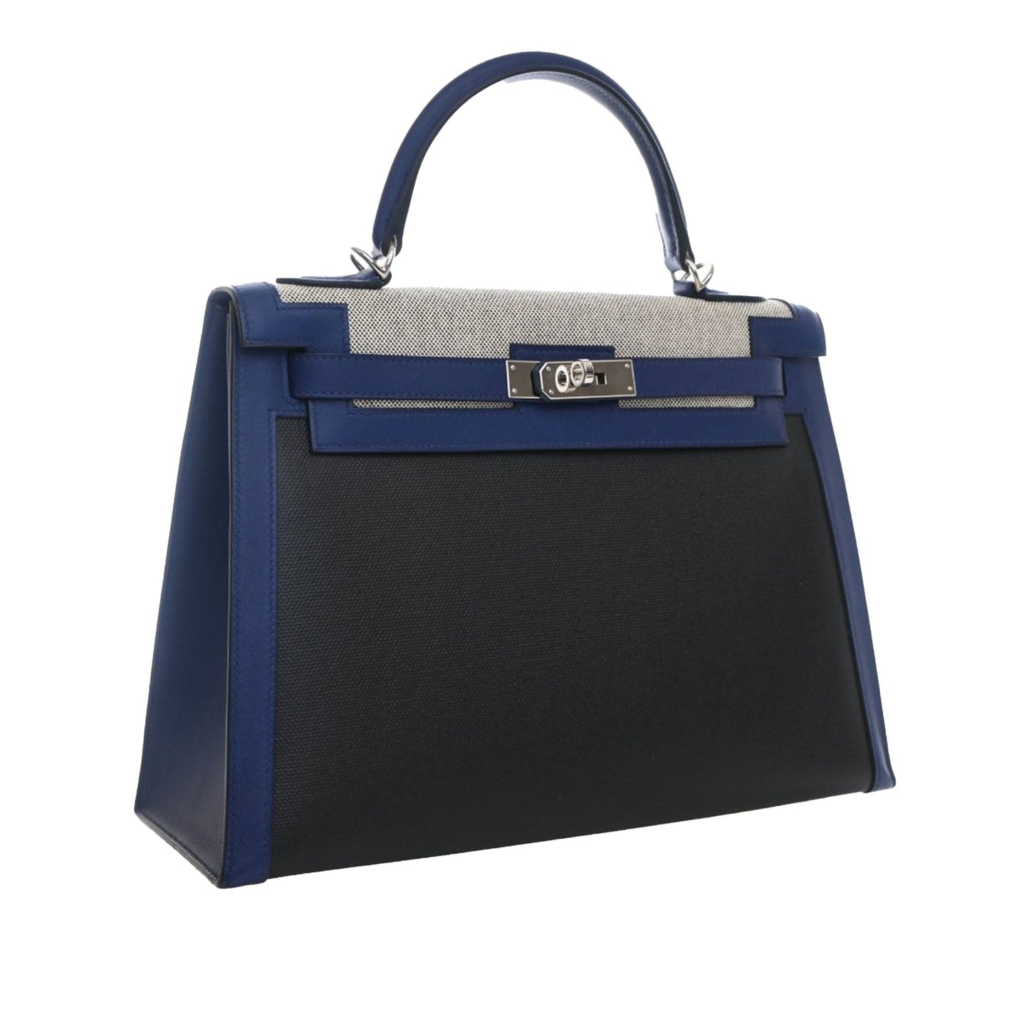 Hermès Tricolor Swift and Toile H Berline Kelly II Sellier 32