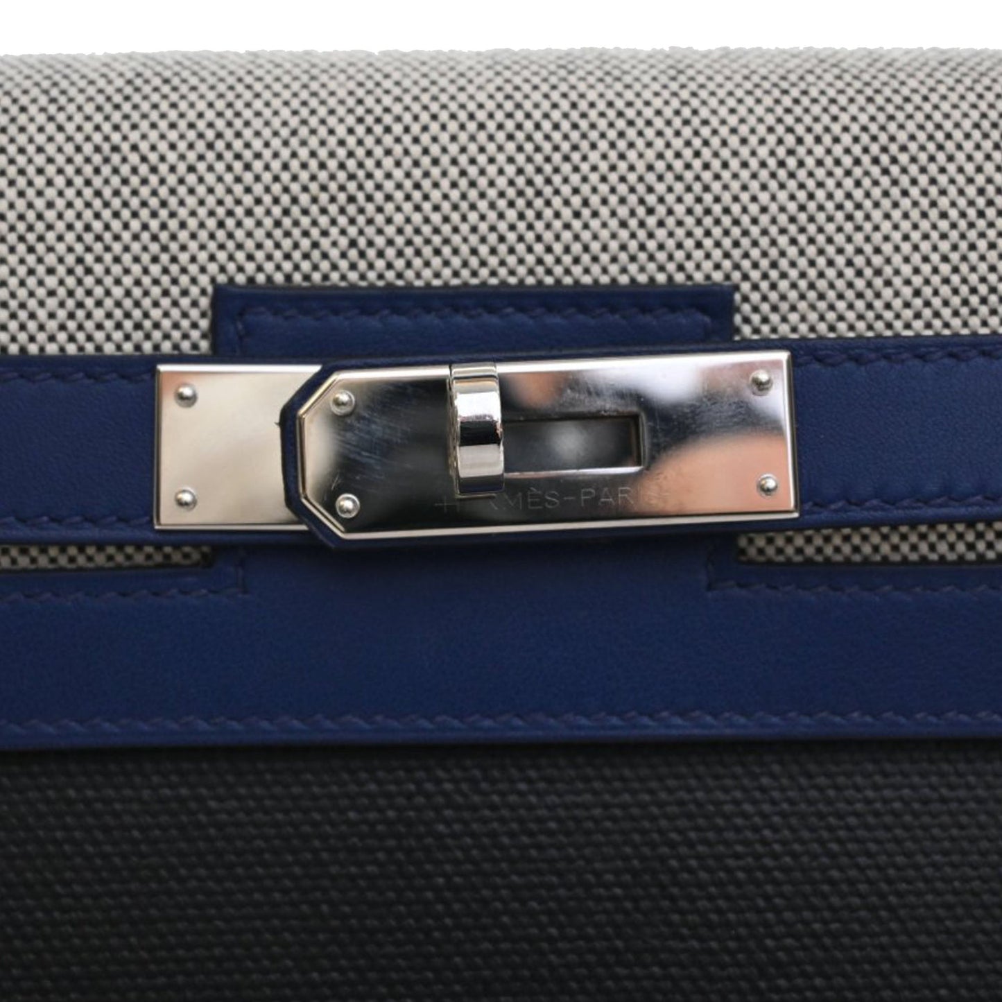 Hermès Tricolor Swift and Toile H Berline Kelly II Sellier 32