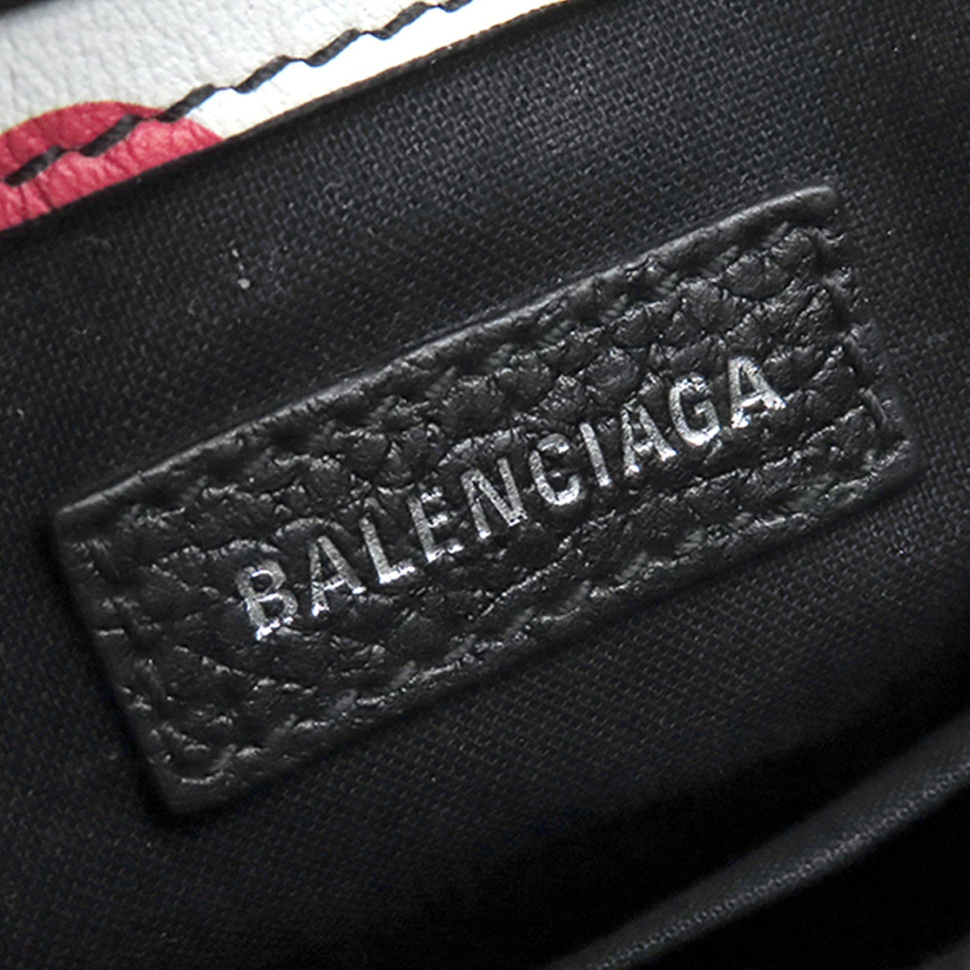 Balenciaga Mini Calfskin Bonjour Paris Shopping Phone Holder