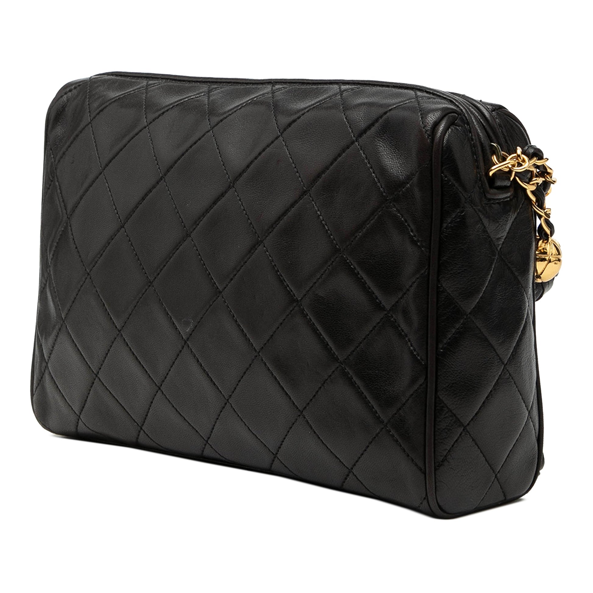 Chanel CC Diamond Quilted Lambskin Tassel Camera Bag
