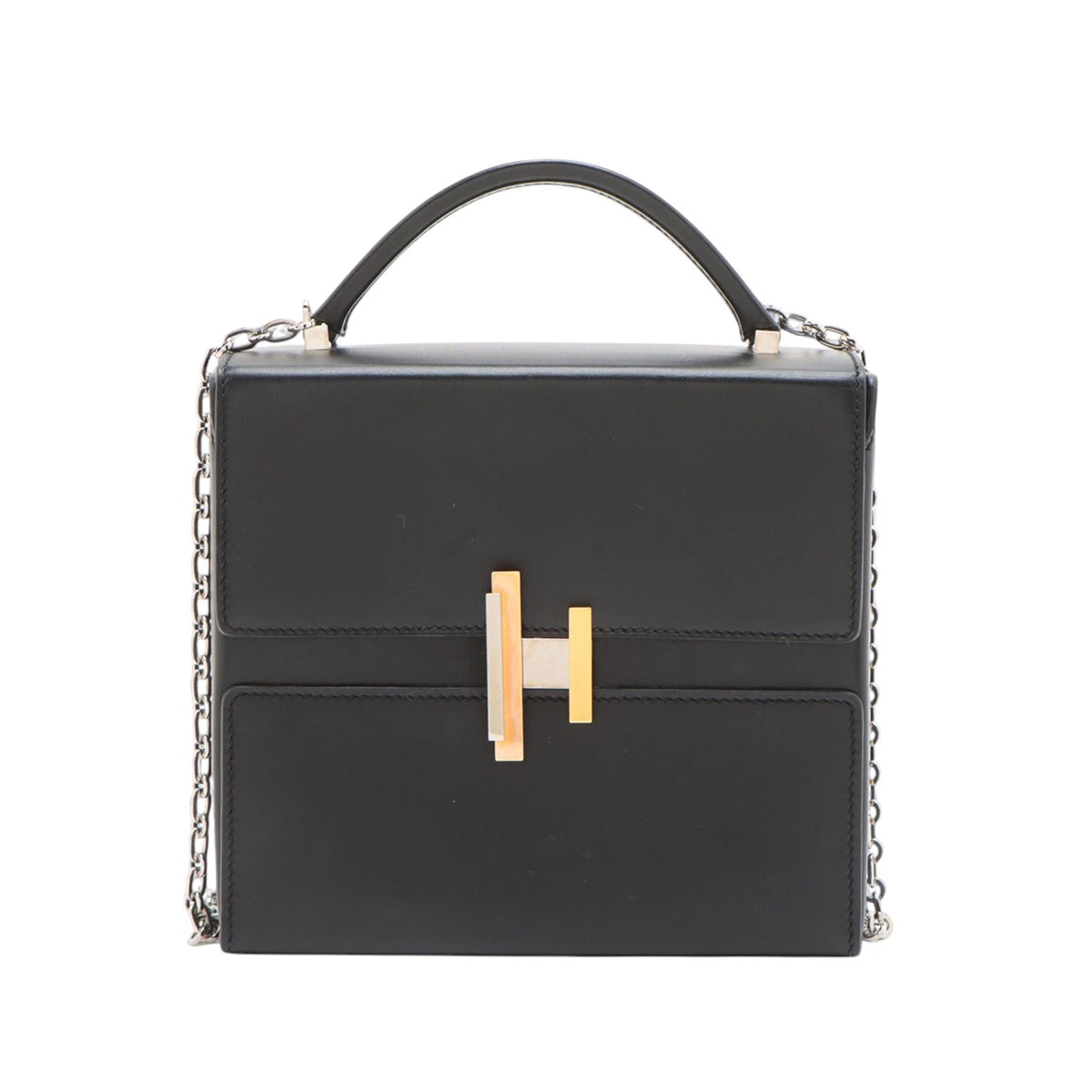 Hermès Tadelakt Cinhetic Top Handle Bag — Black