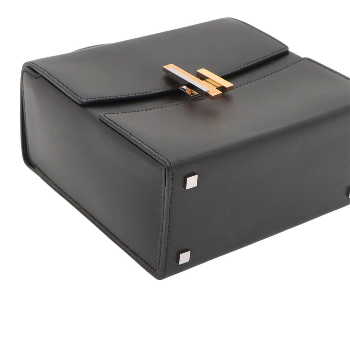 Hermès Tadelakt Cinhetic Top Handle Bag — Black