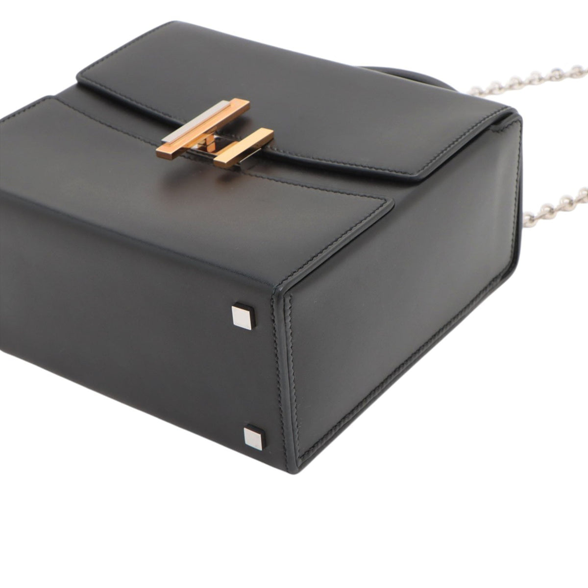 Hermès Tadelakt Cinhetic Top Handle Bag — Black