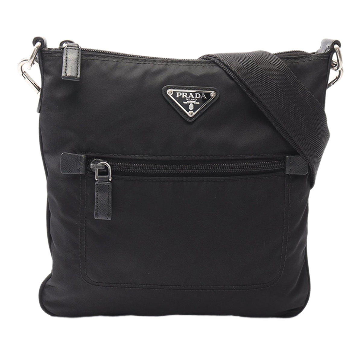 Prada Tessuto Zip Top Crossbody — Black