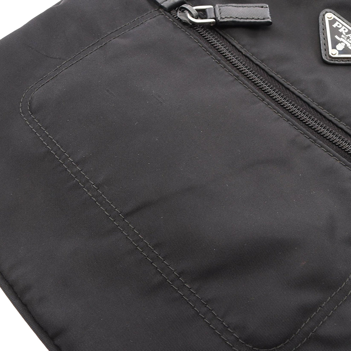 Prada Tessuto Zip Top Crossbody — Black