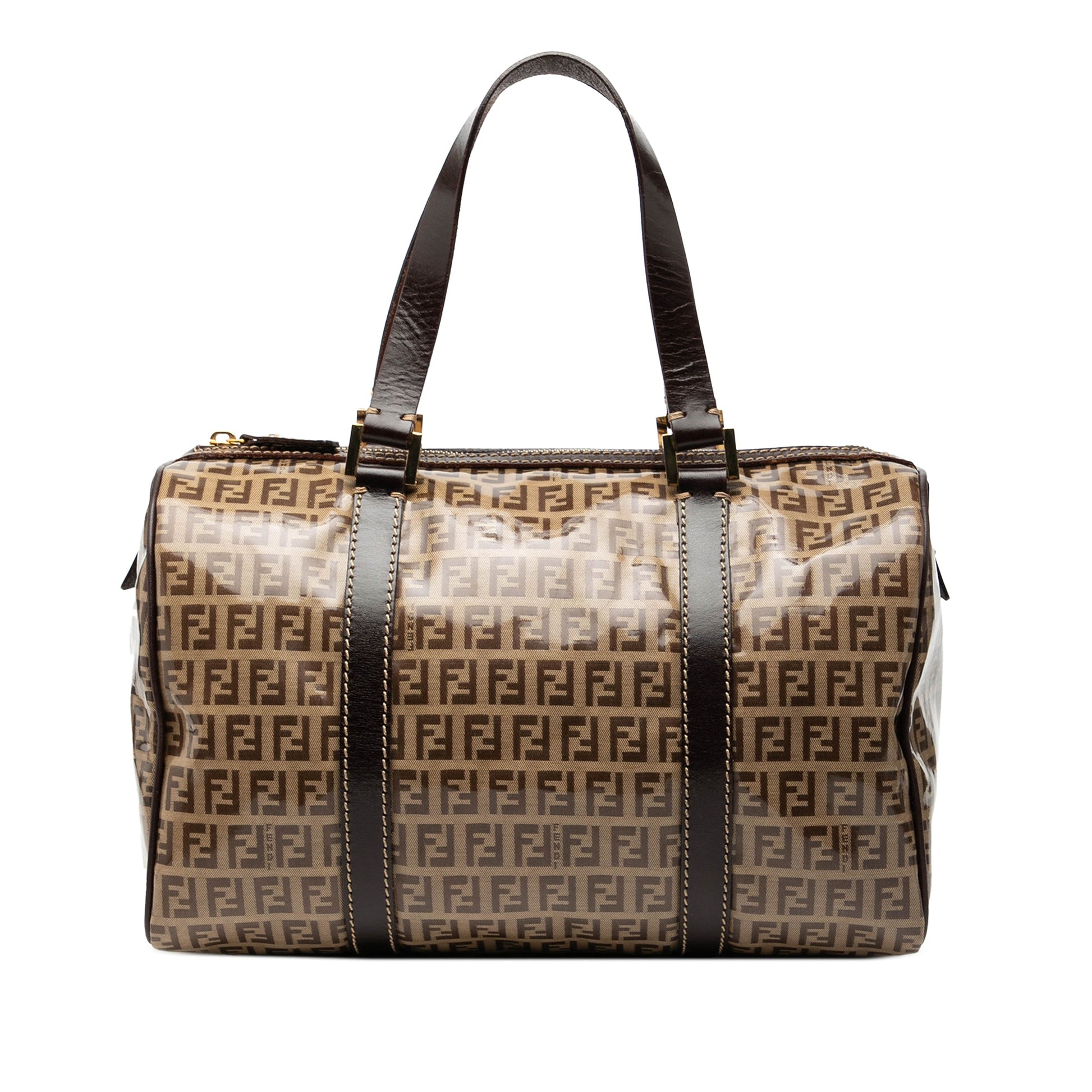 Fendi Zucchino Crystal Boston Bag
