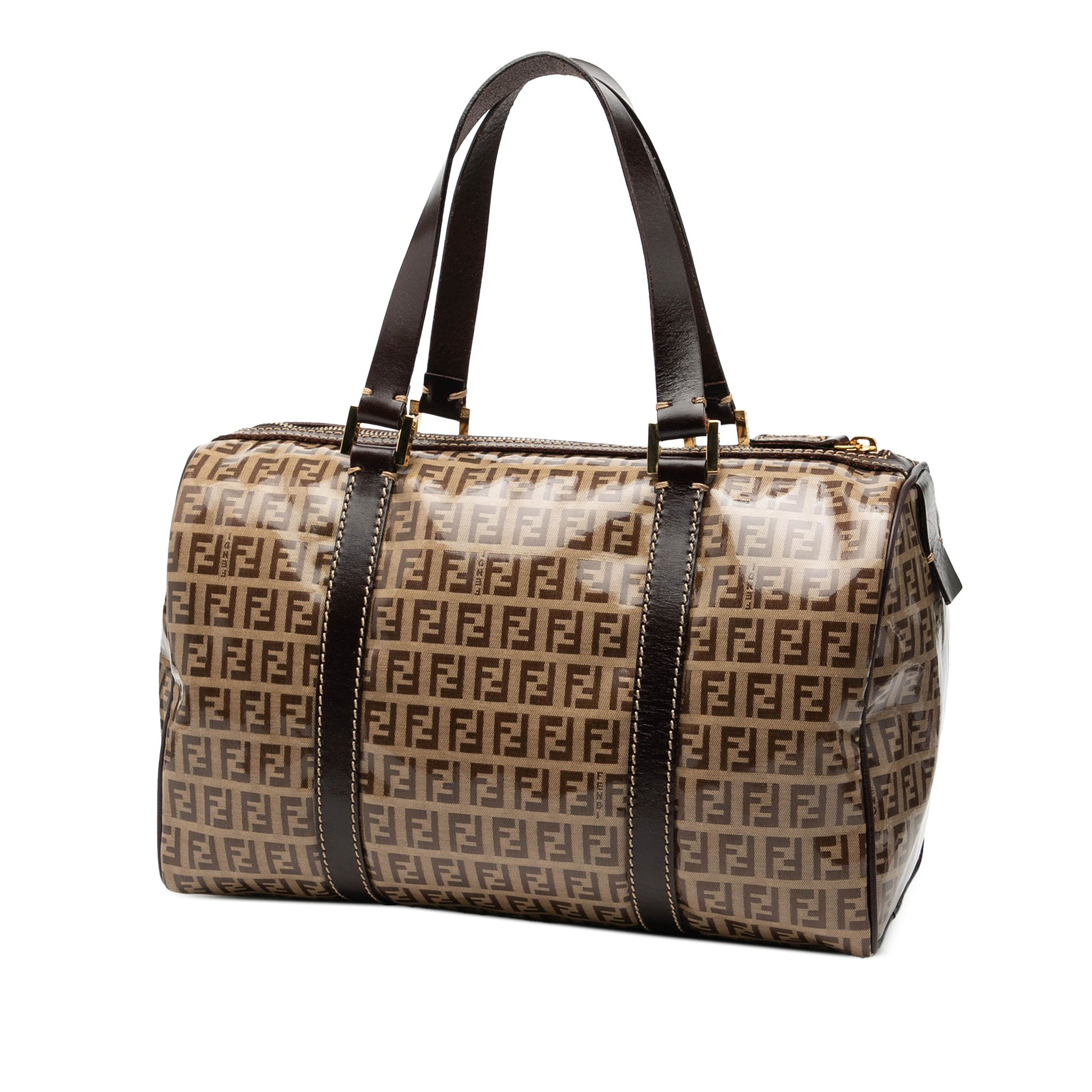 Fendi Zucchino Crystal Boston Bag