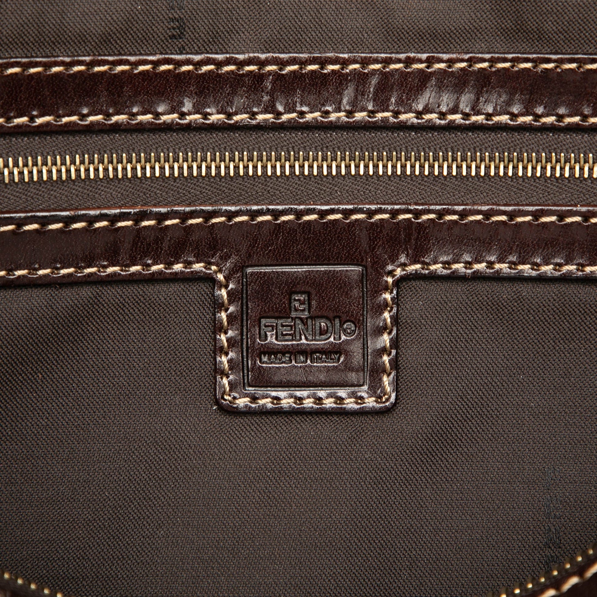 Fendi Zucchino Crystal Boston Bag